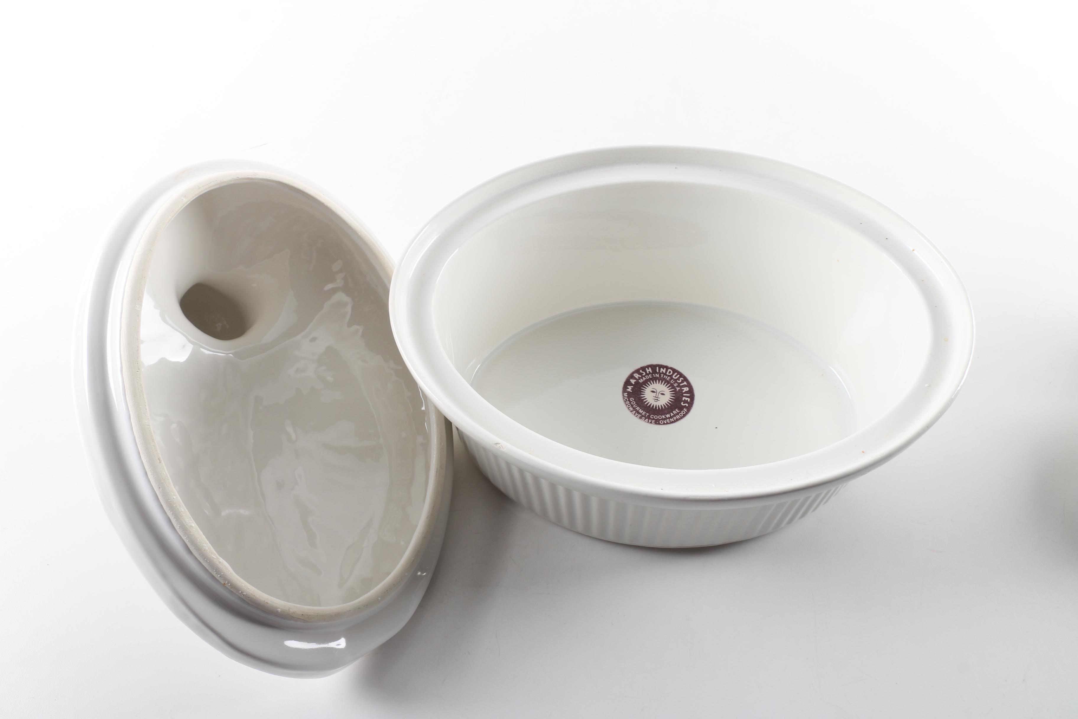 Marsh Industries Duck Baker and Artis Porcelain Ramekins