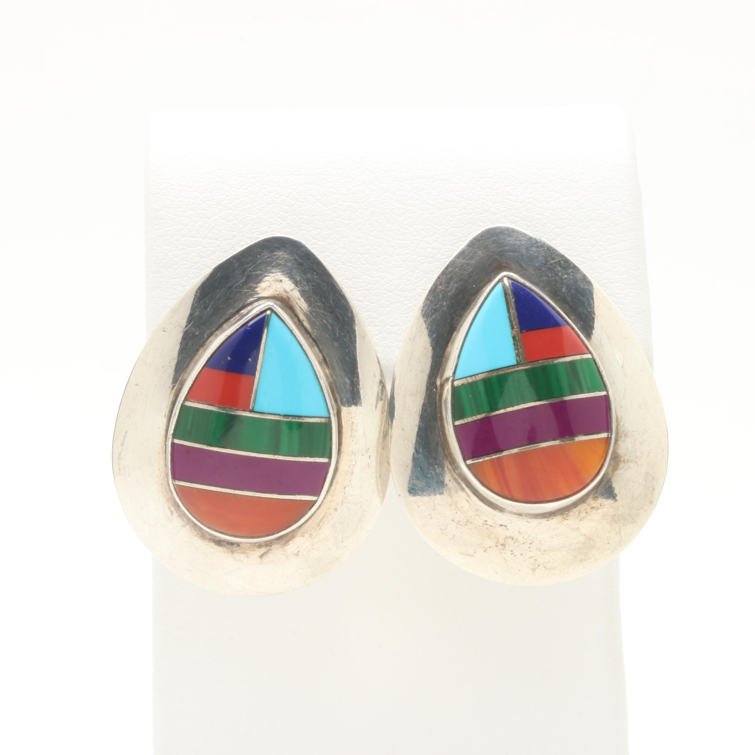 Sterling Silver Southwest Style Gemstone Jewelry Including Turquoise