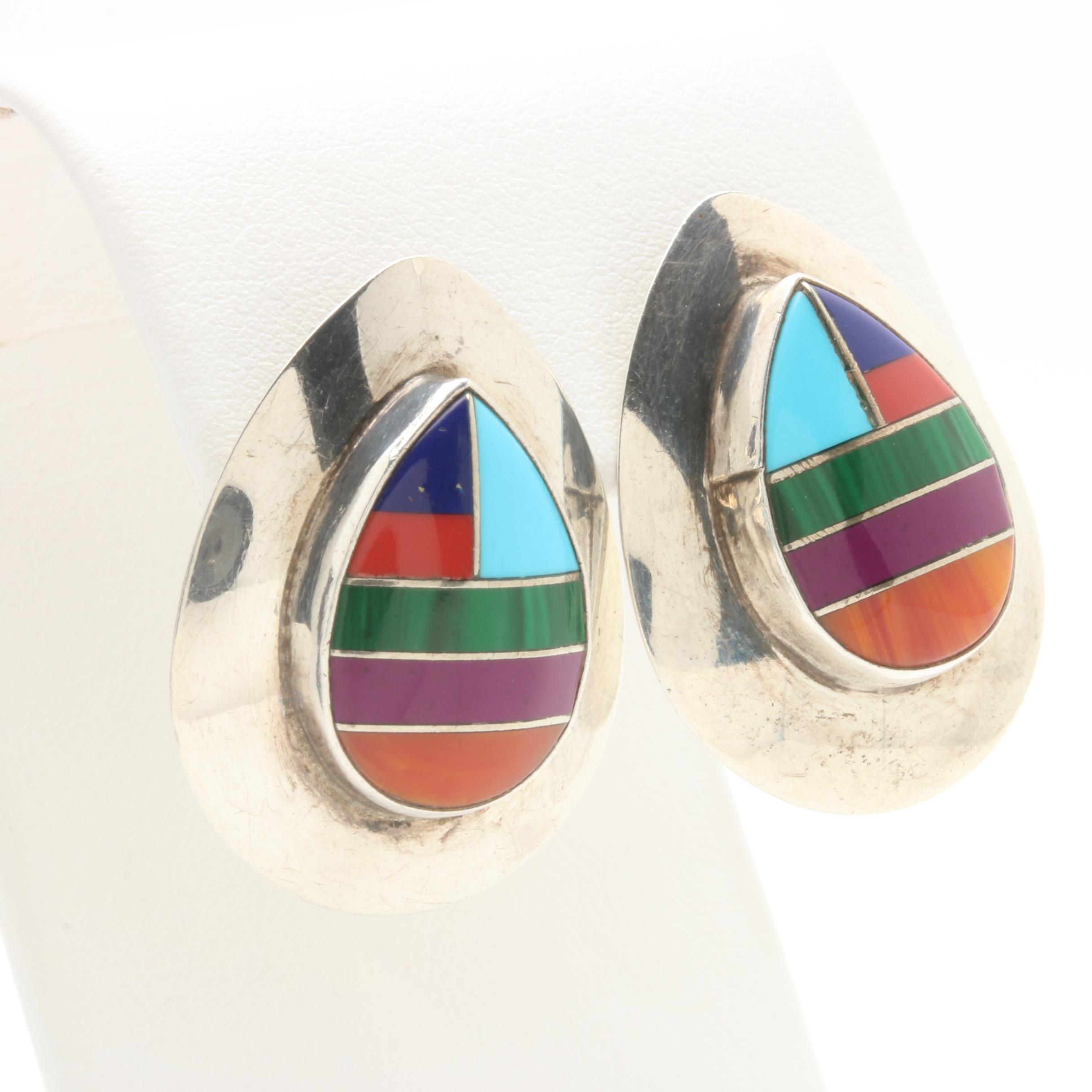 Sterling Silver Southwest Style Gemstone Jewelry Including Turquoise