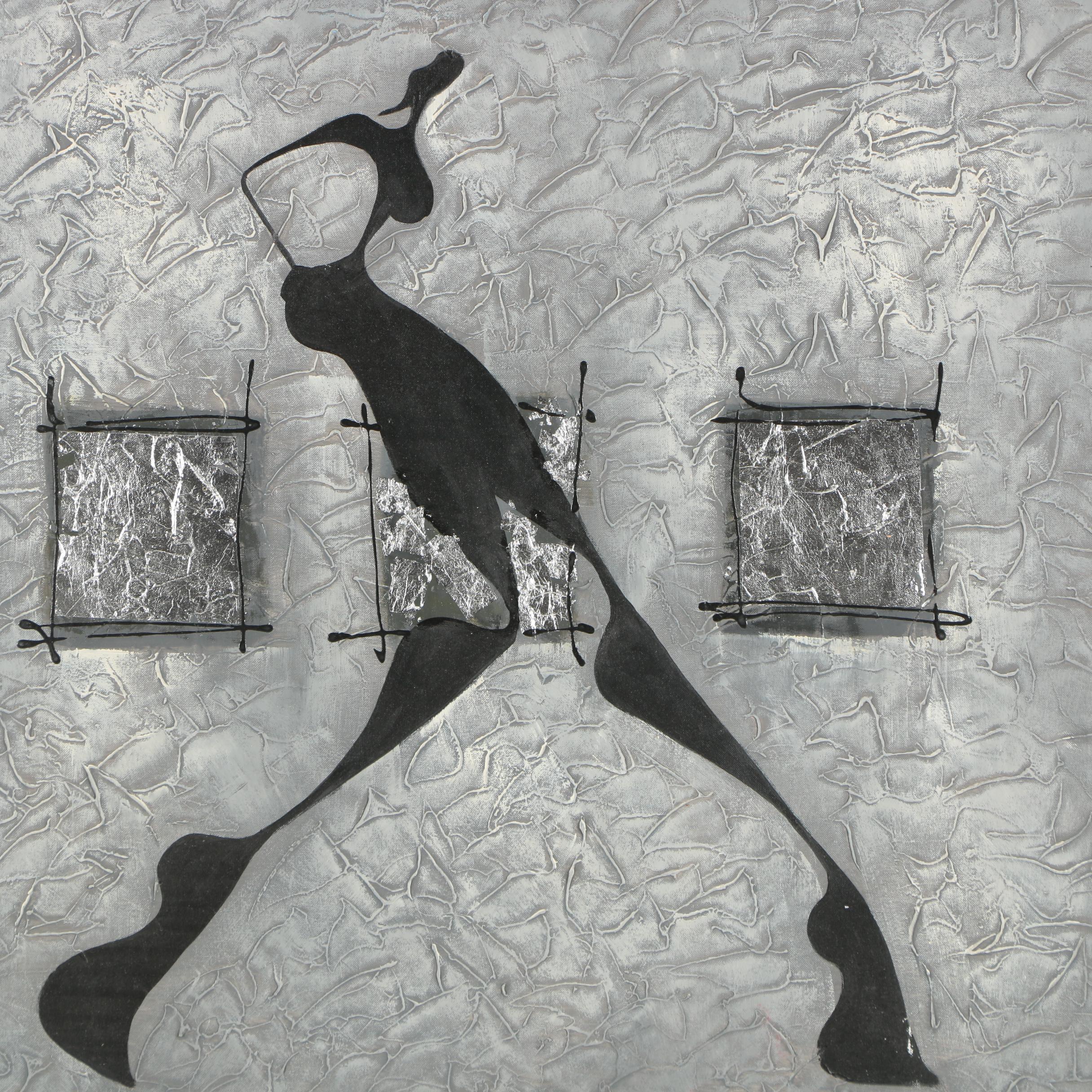 Acrylic Painting of a Stylized FIgure