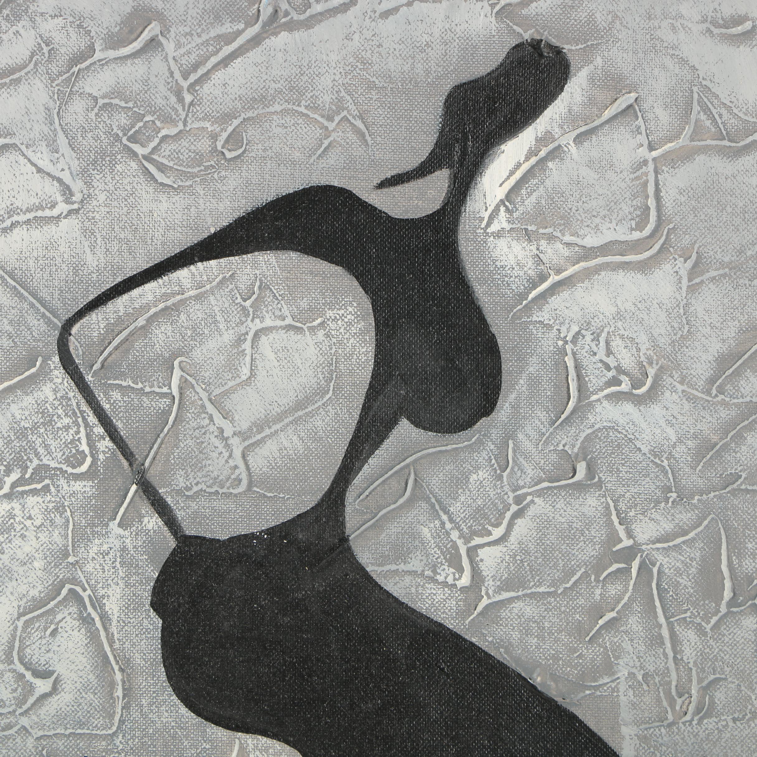 Acrylic Painting of a Stylized FIgure