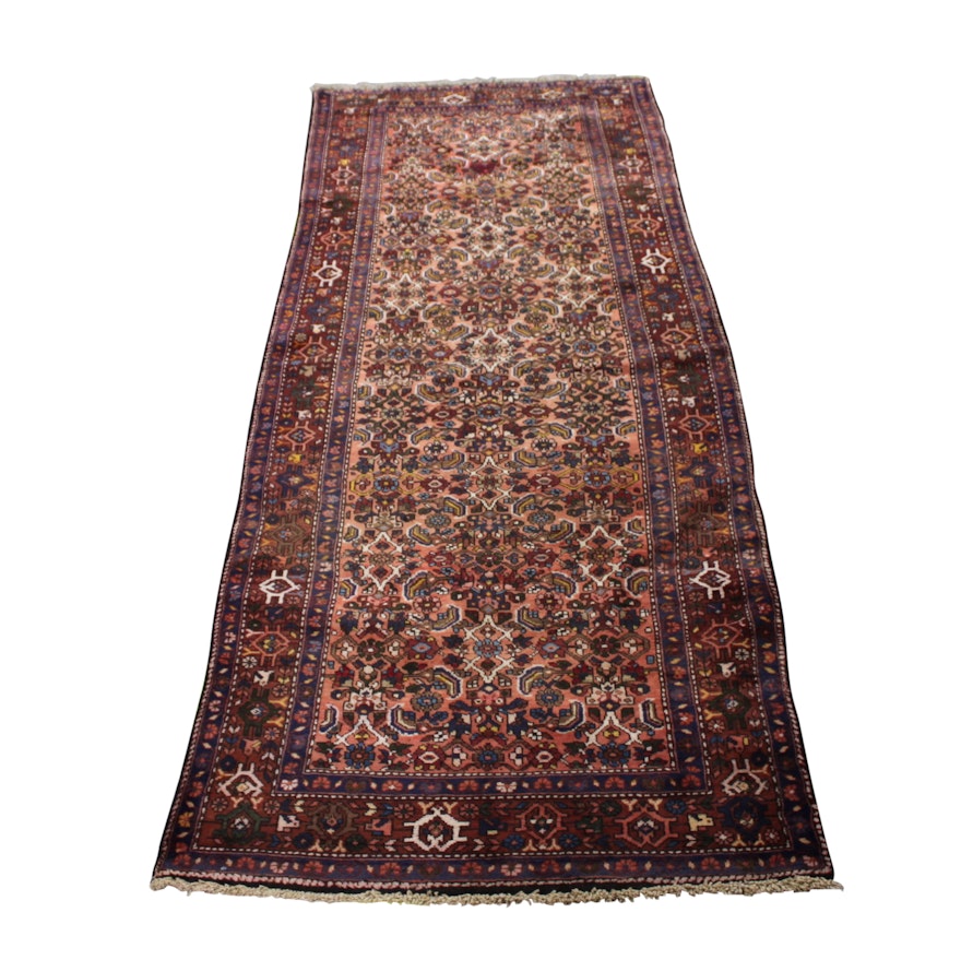 Hand-Knotted Persian Lilihan Wool Long Rug
