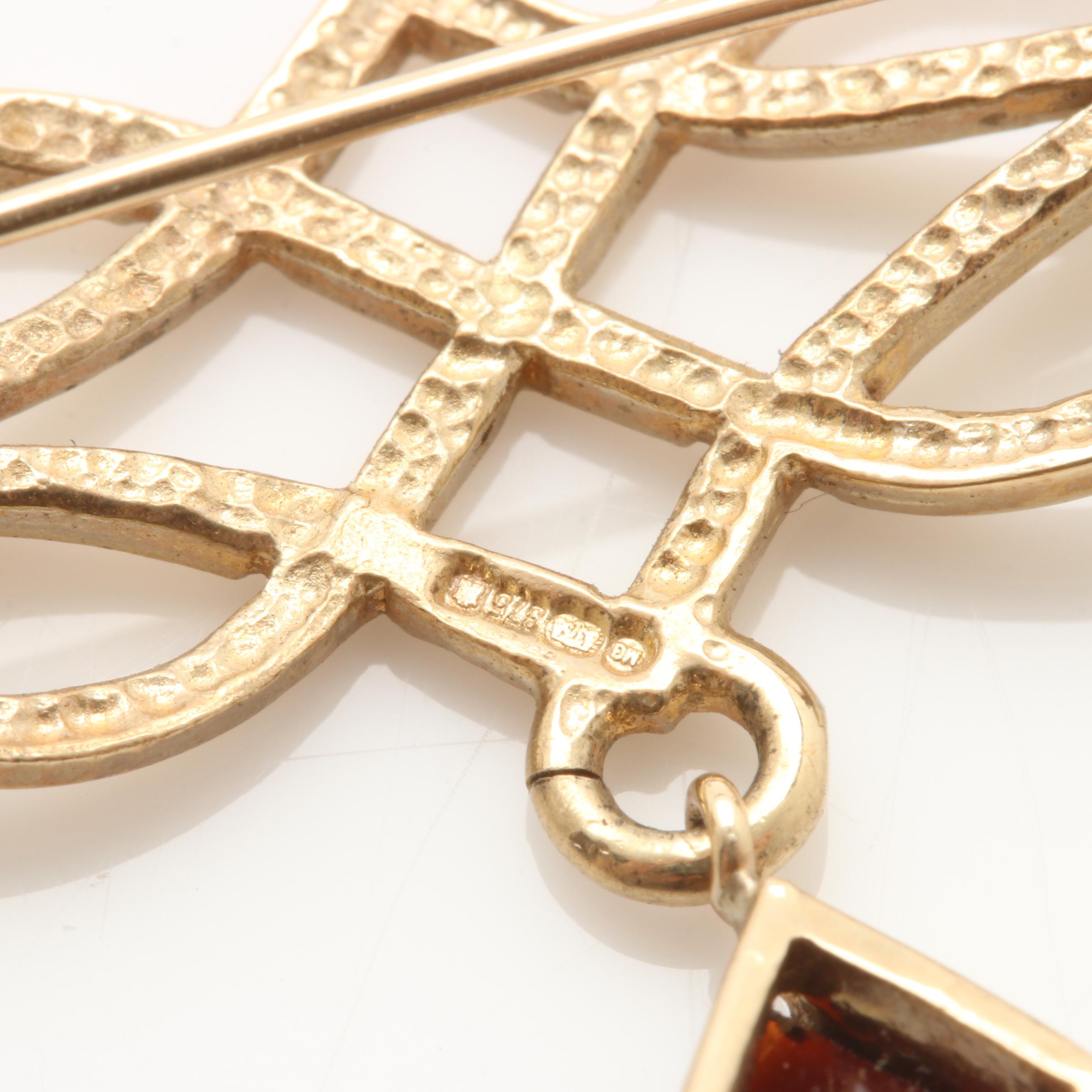 Vintage 10K Yellow Gold Lapel Pin, Stickpin and 9K Yellow Gold Brooch