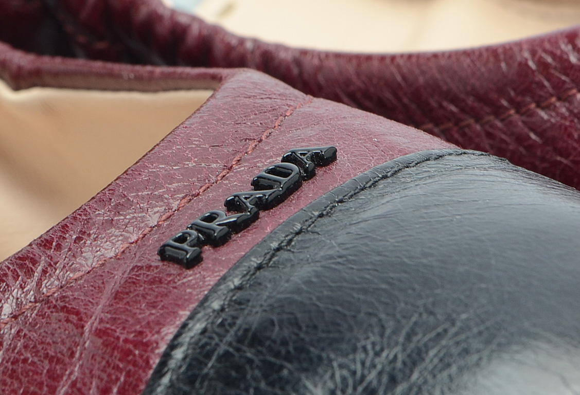 Women's Prada Leather Cap Toe Ballet Flats