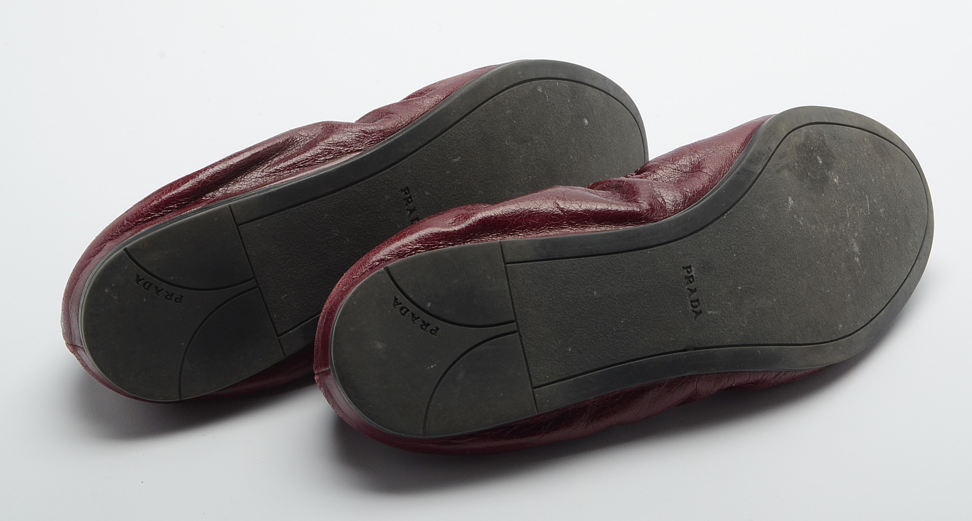 Women's Prada Leather Cap Toe Ballet Flats