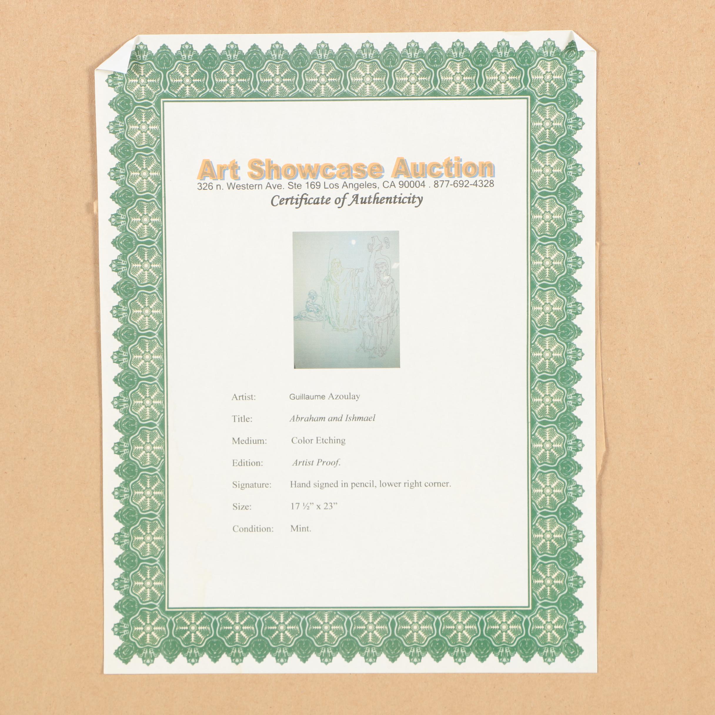 Guillaume Azoulay Etching "Abraham and Ishmael"