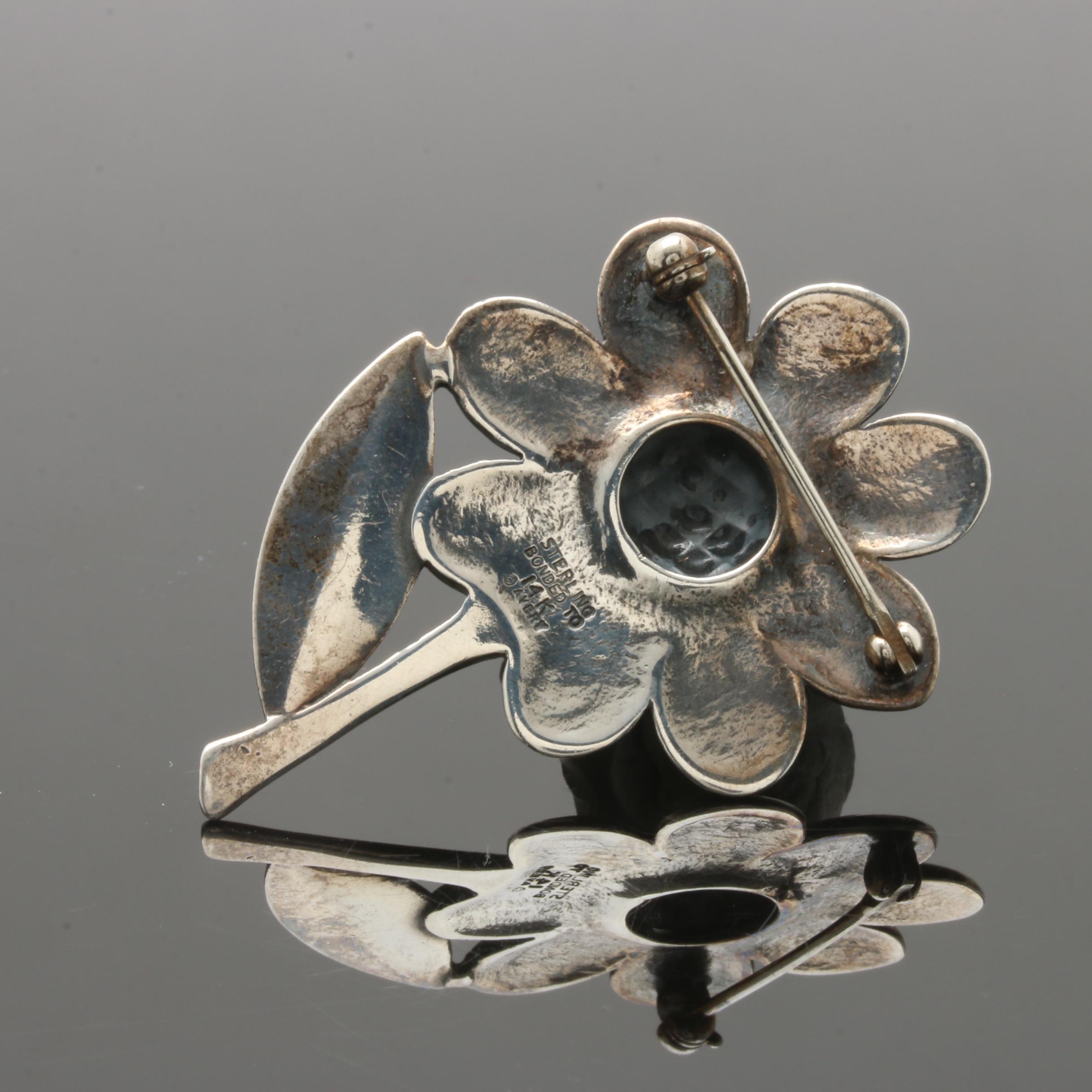 Sterling Silver, 10K and 14K Gold Brooch and Opal Ring Including James Avery