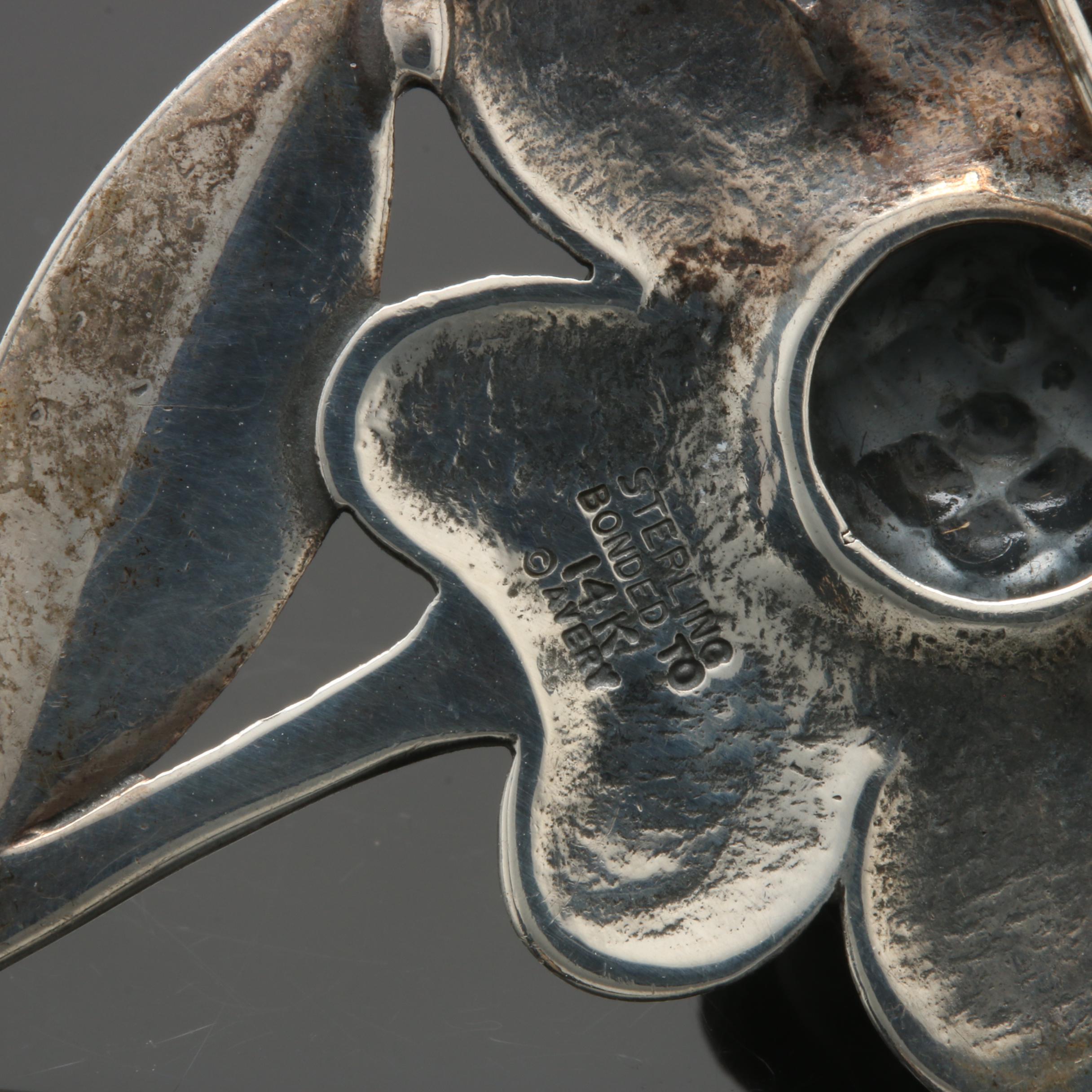 Sterling Silver, 10K and 14K Gold Brooch and Opal Ring Including James Avery