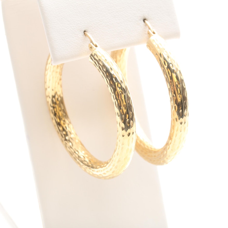 14K Yellow Gold Hoop Earrings