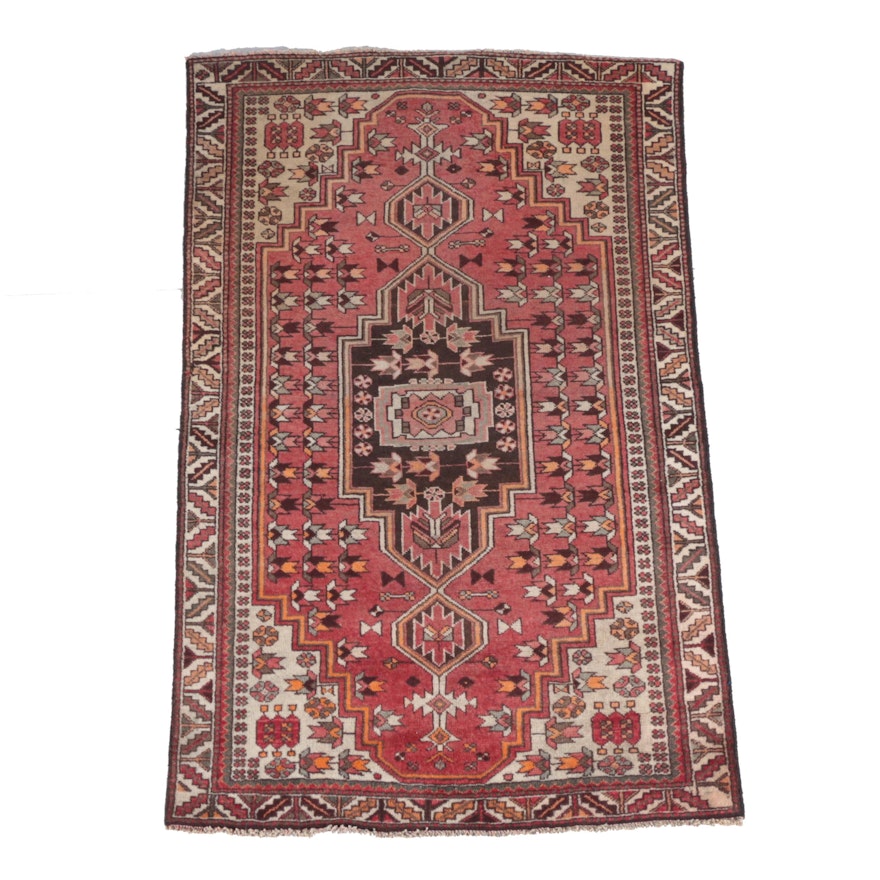 Hand-Knotted Persian Tribal Wool Area Rug