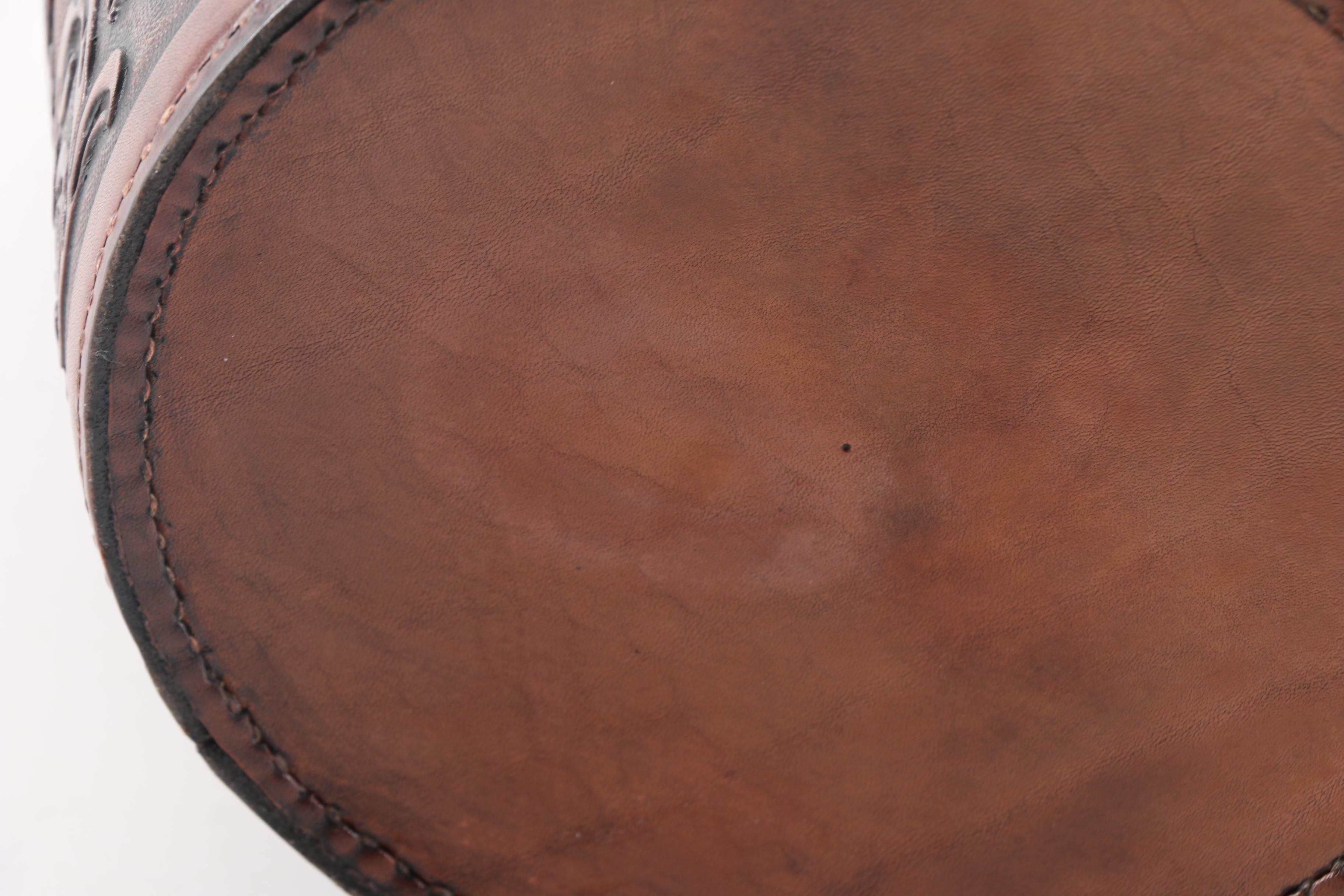 Tooled Leather Waste Paper Baskets