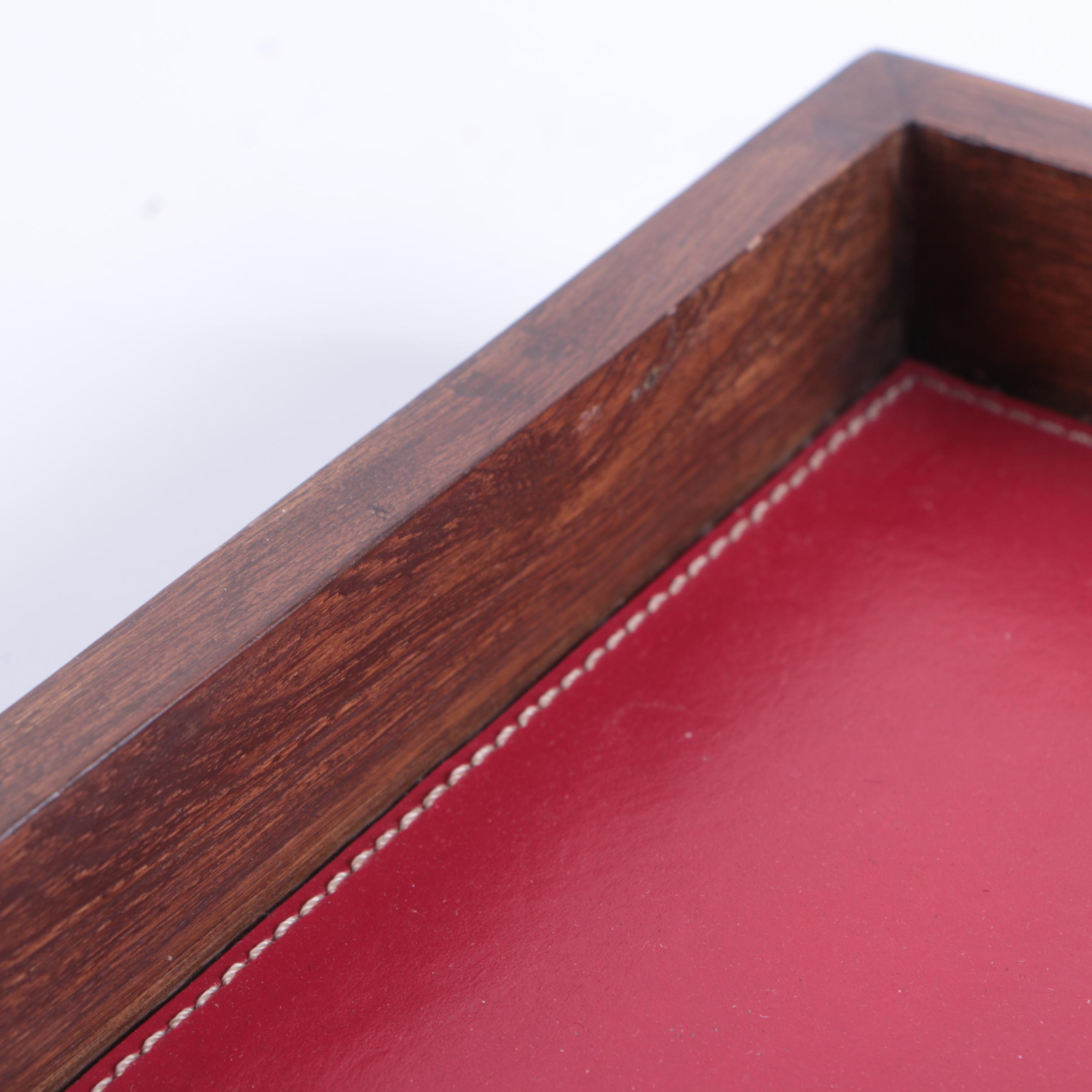 Wood and Leather Serving Tray