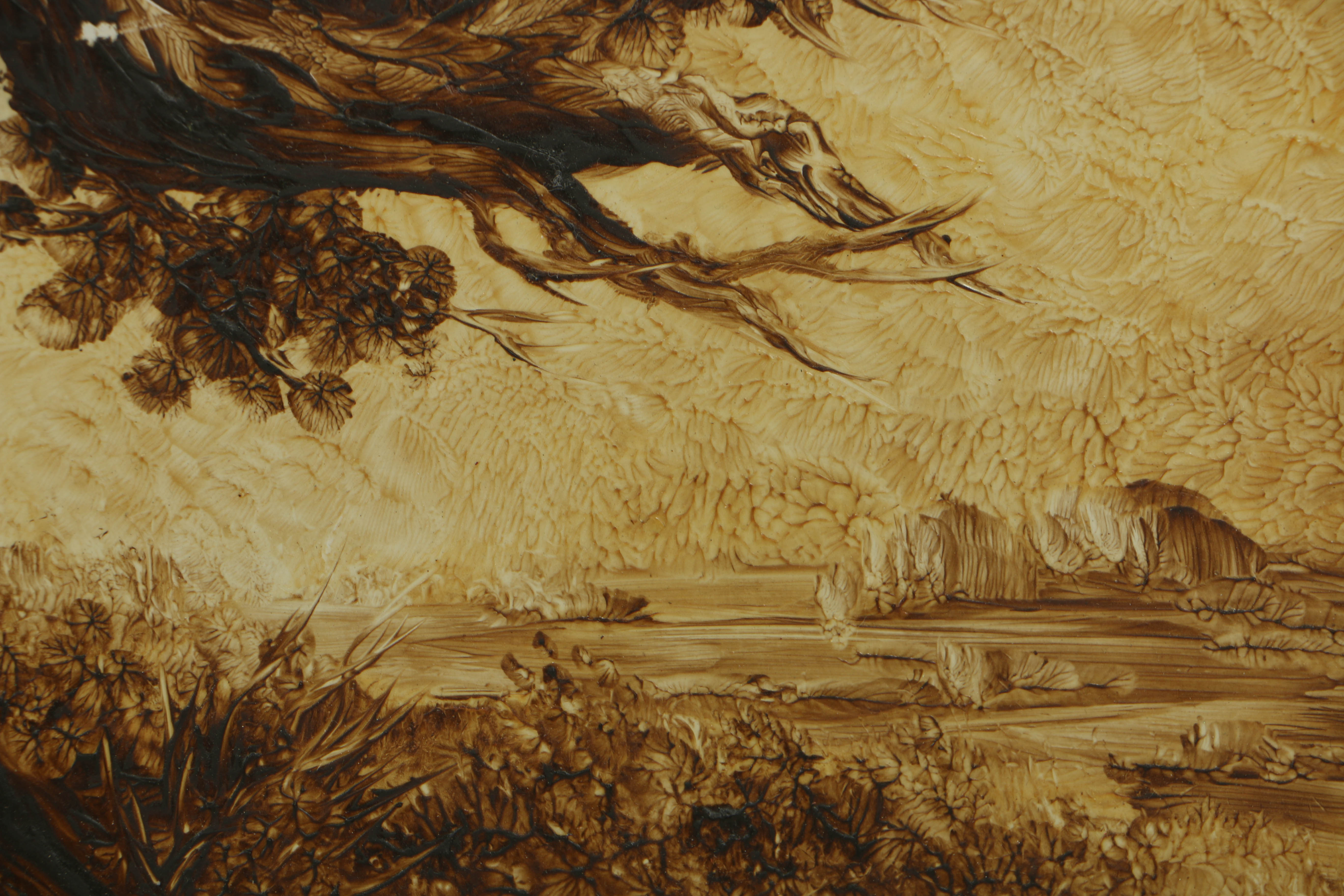 Elver Barker 1973 Transparent Oil on Board "Gnarled Cedar"