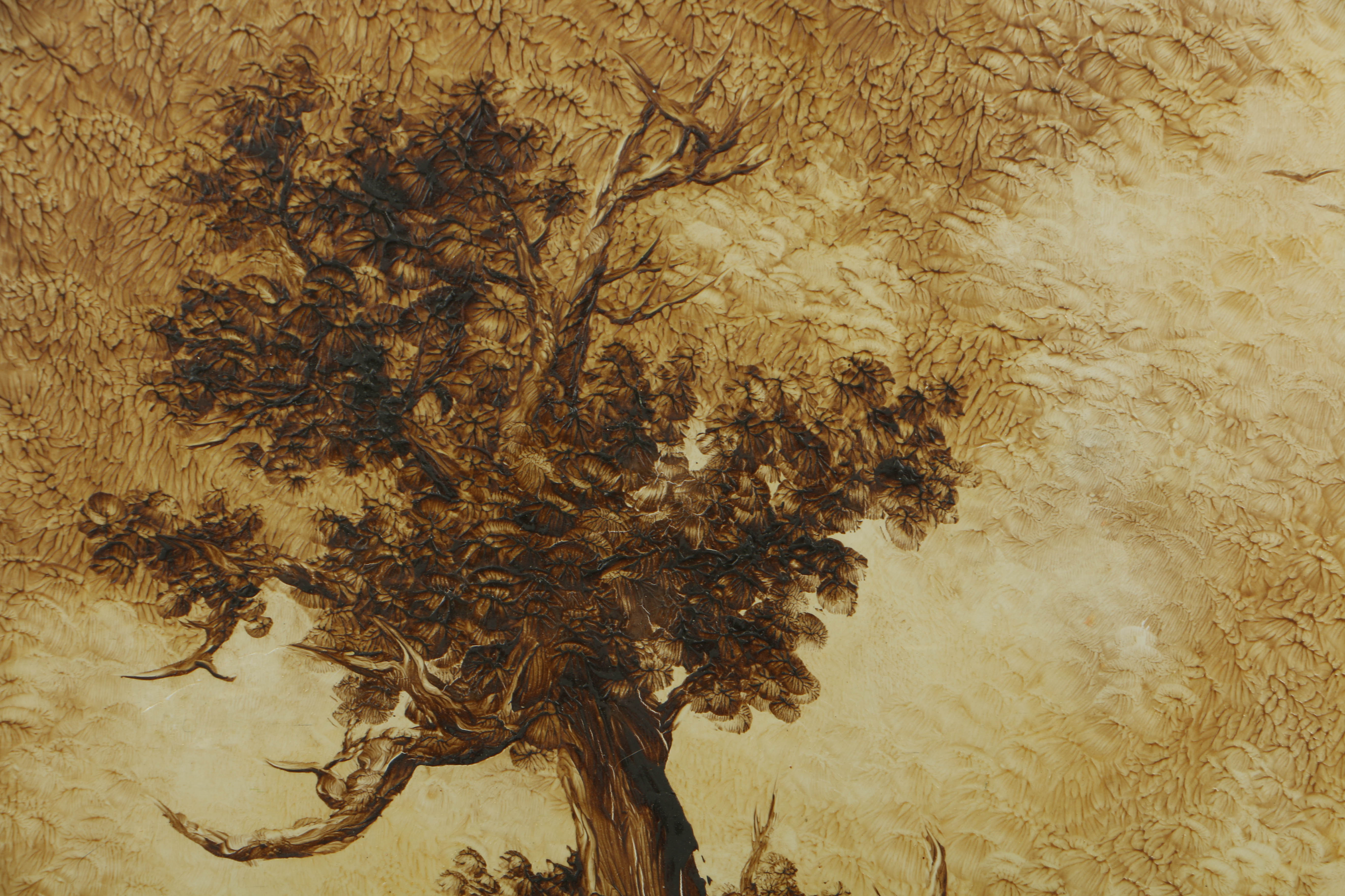 Elver Barker 1973 Transparent Oil on Board "Gnarled Cedar"