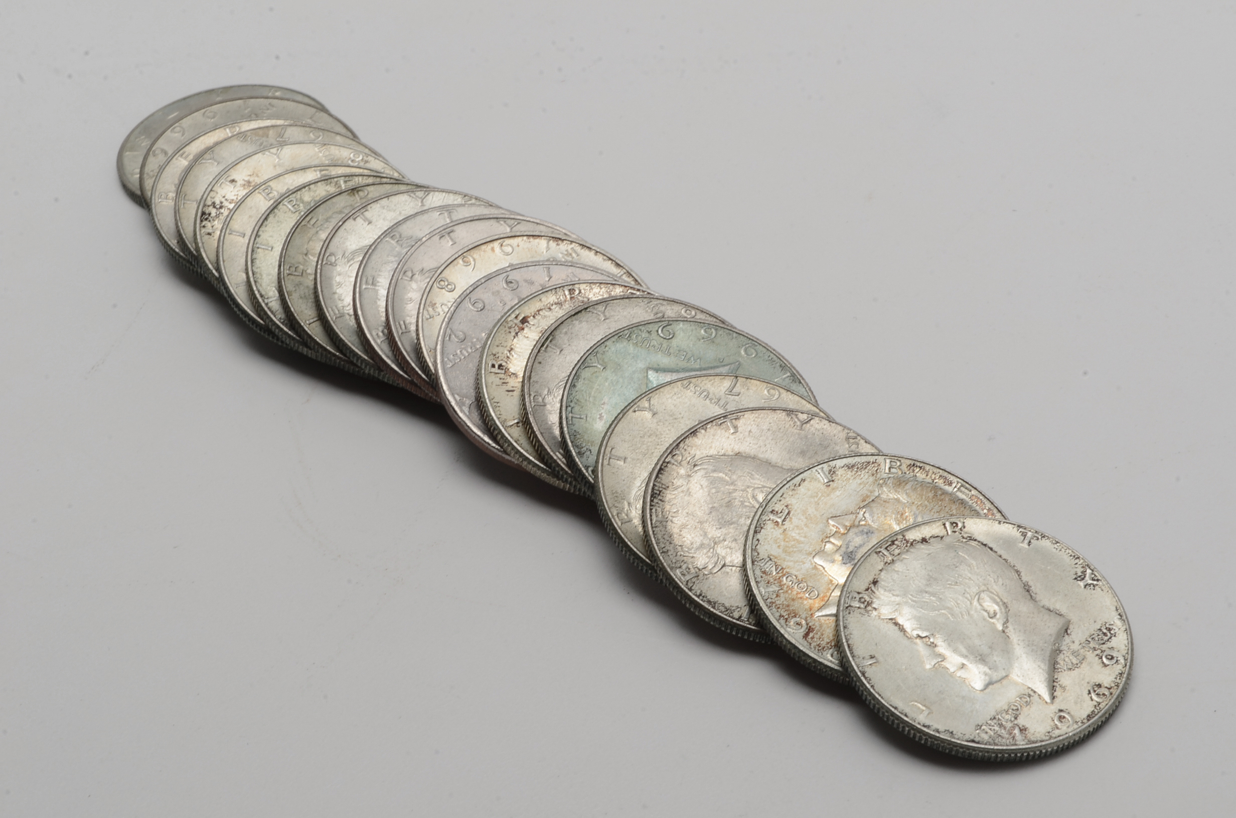 Collection of JFK Half-Dollar Coins Including Silver and Silver Clad