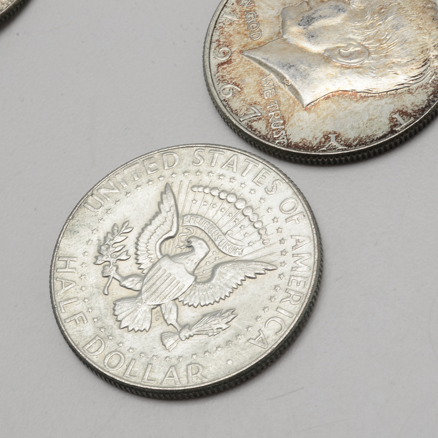 Collection of JFK Half-Dollar Coins Including Silver and Silver Clad