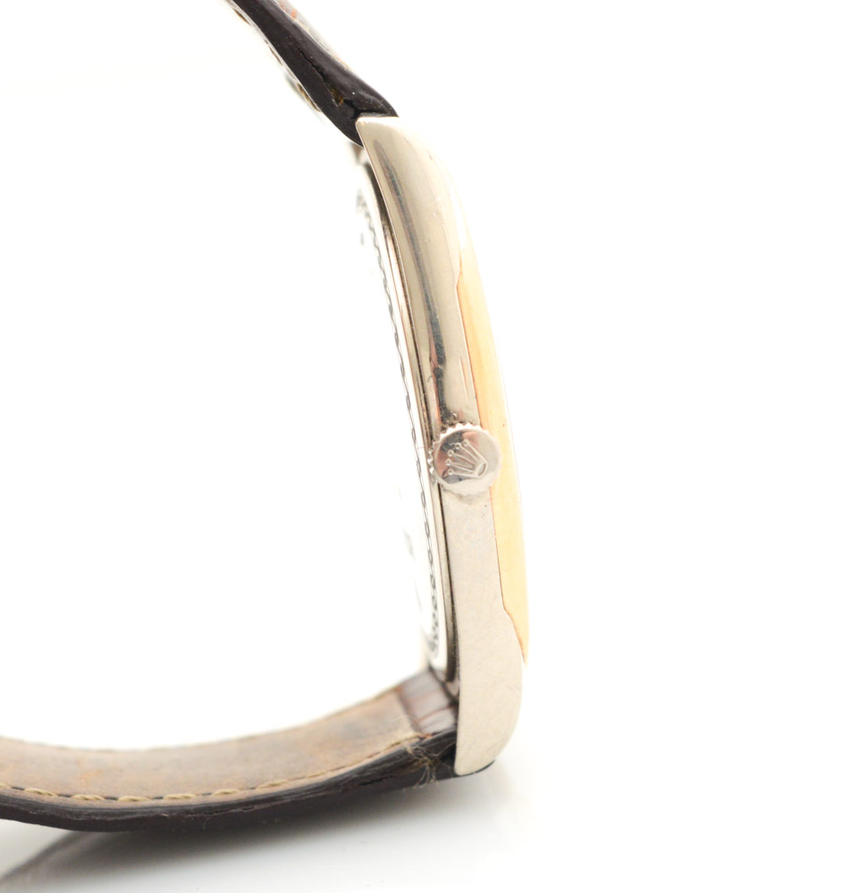 Rolex 18K Bi-Color Gold Cellini Watch with Crocodile Leather Band