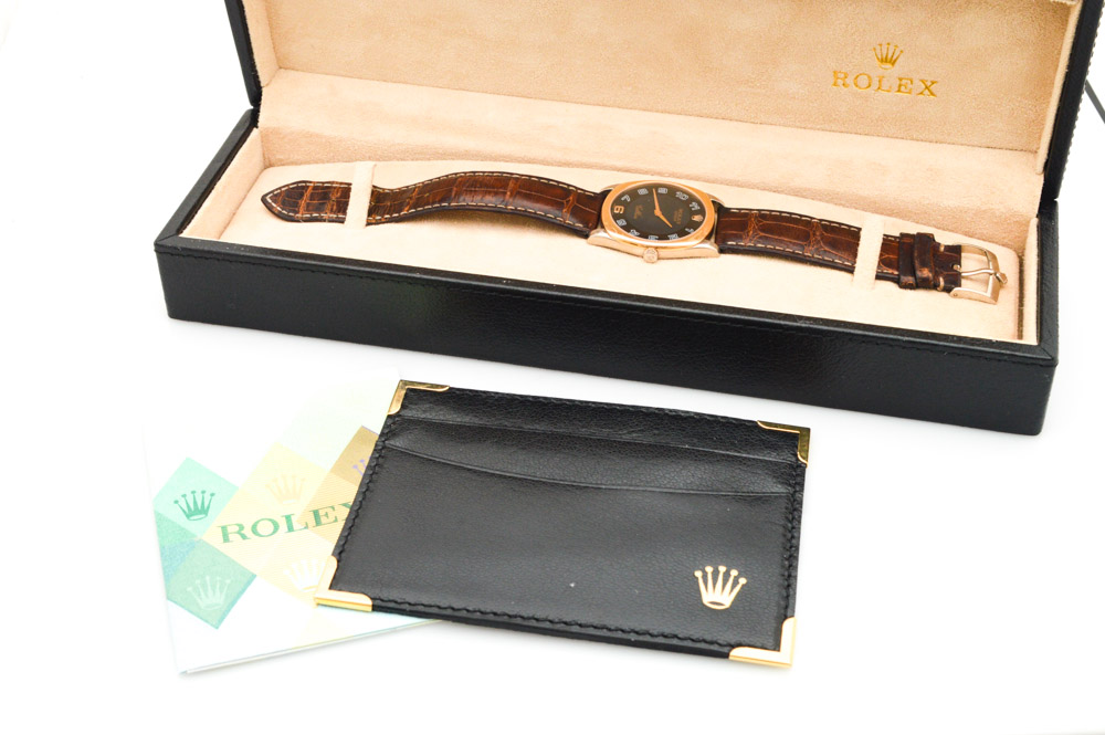 Rolex 18K Bi-Color Gold Cellini Watch with Crocodile Leather Band