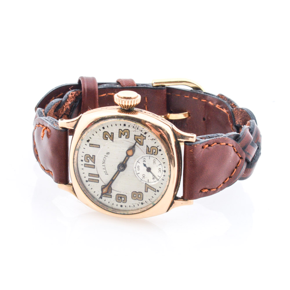 Vintage 1920s Illinois Watch Co. 10K Yellow Gold Filled 17 Jewel Watch