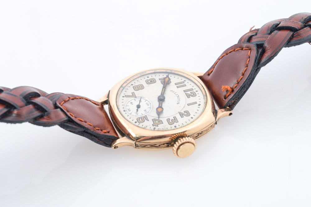 Vintage 1920s Illinois Watch Co. 10K Yellow Gold Filled 17 Jewel Watch