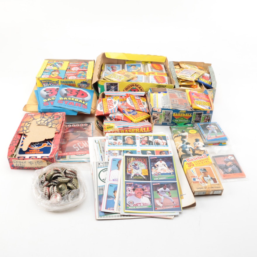 Assorted 1980s-1990s Baseball, Hockey, and Football Cards