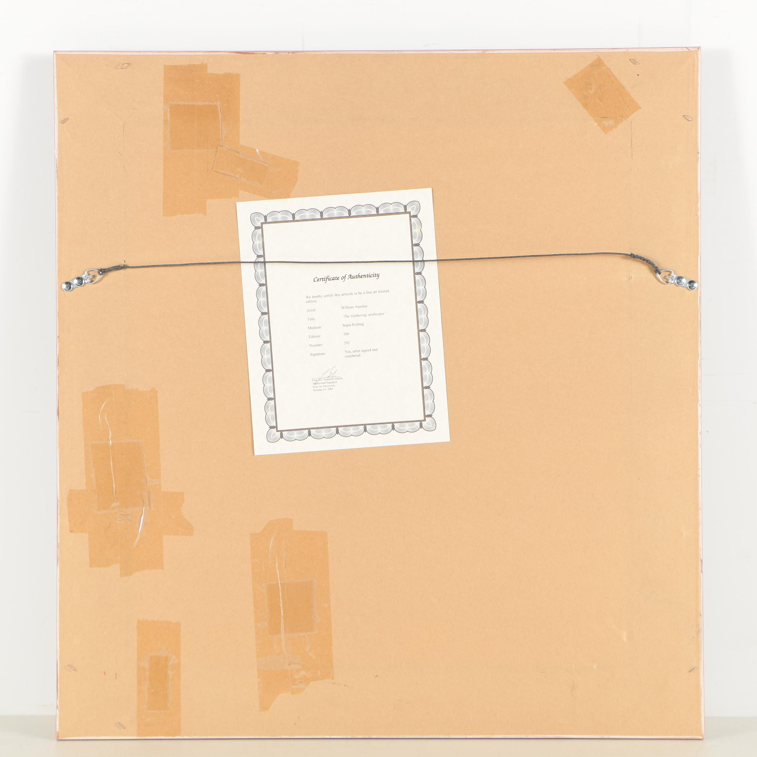 Guillaume Azoulay Etching "The Gathering Arabasque"