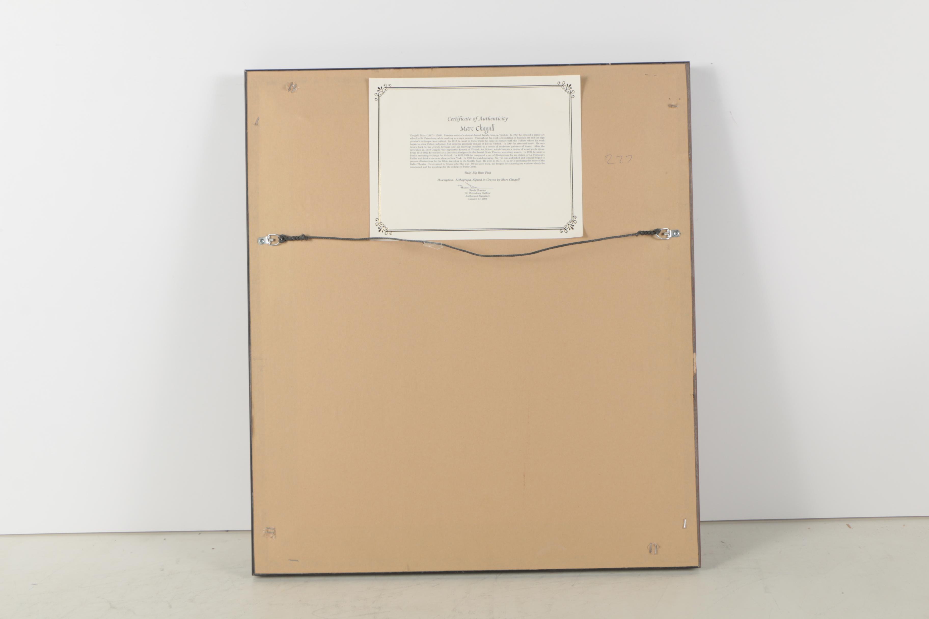 Offset Lithograph After Marc Chagall "Big Blue Fish"