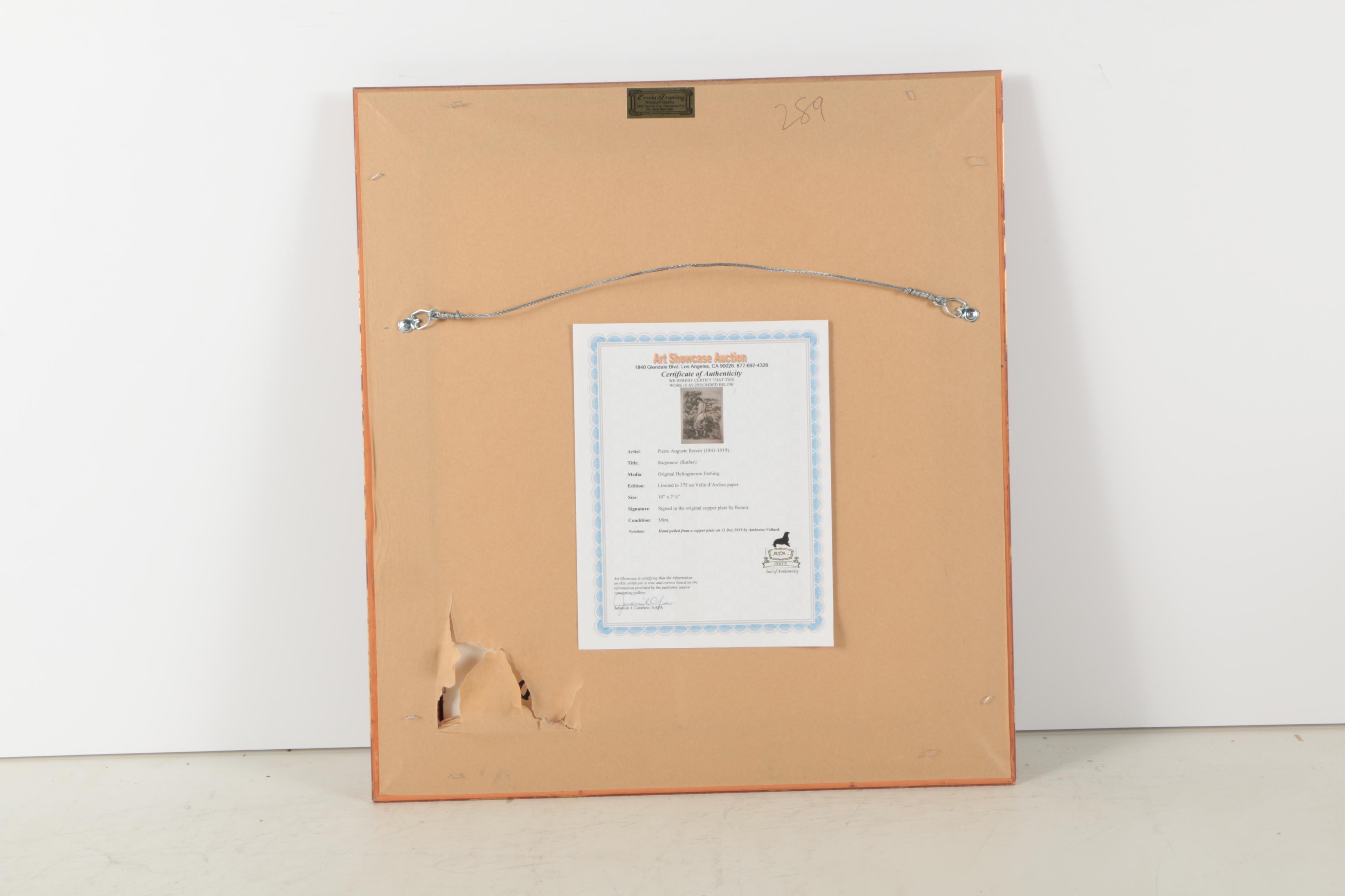 Heliogravure After Pierre Renoir "Baignuese"