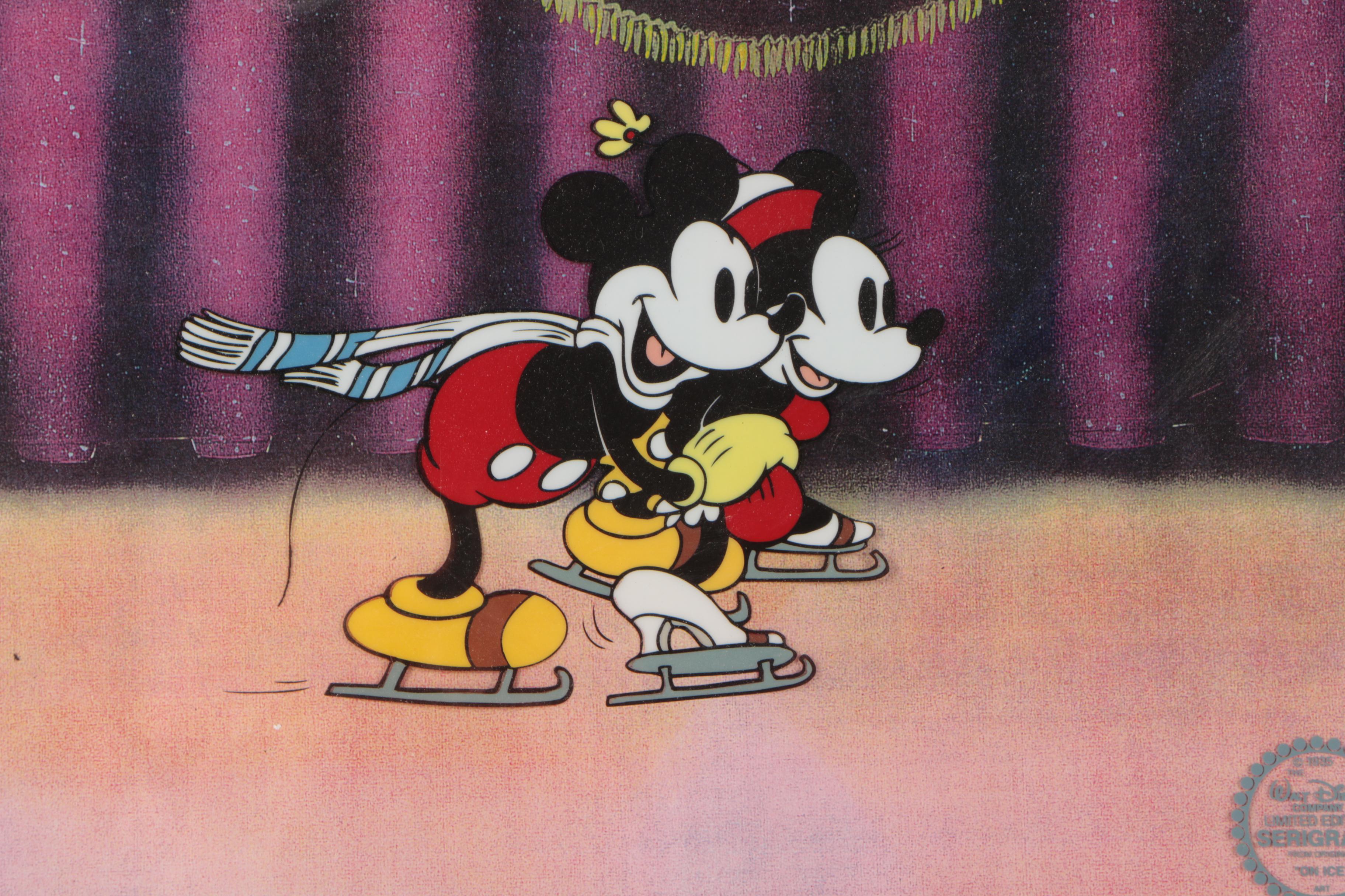 Walt Disney Sericel on Acetate "Mickey and Minnie on Ice"