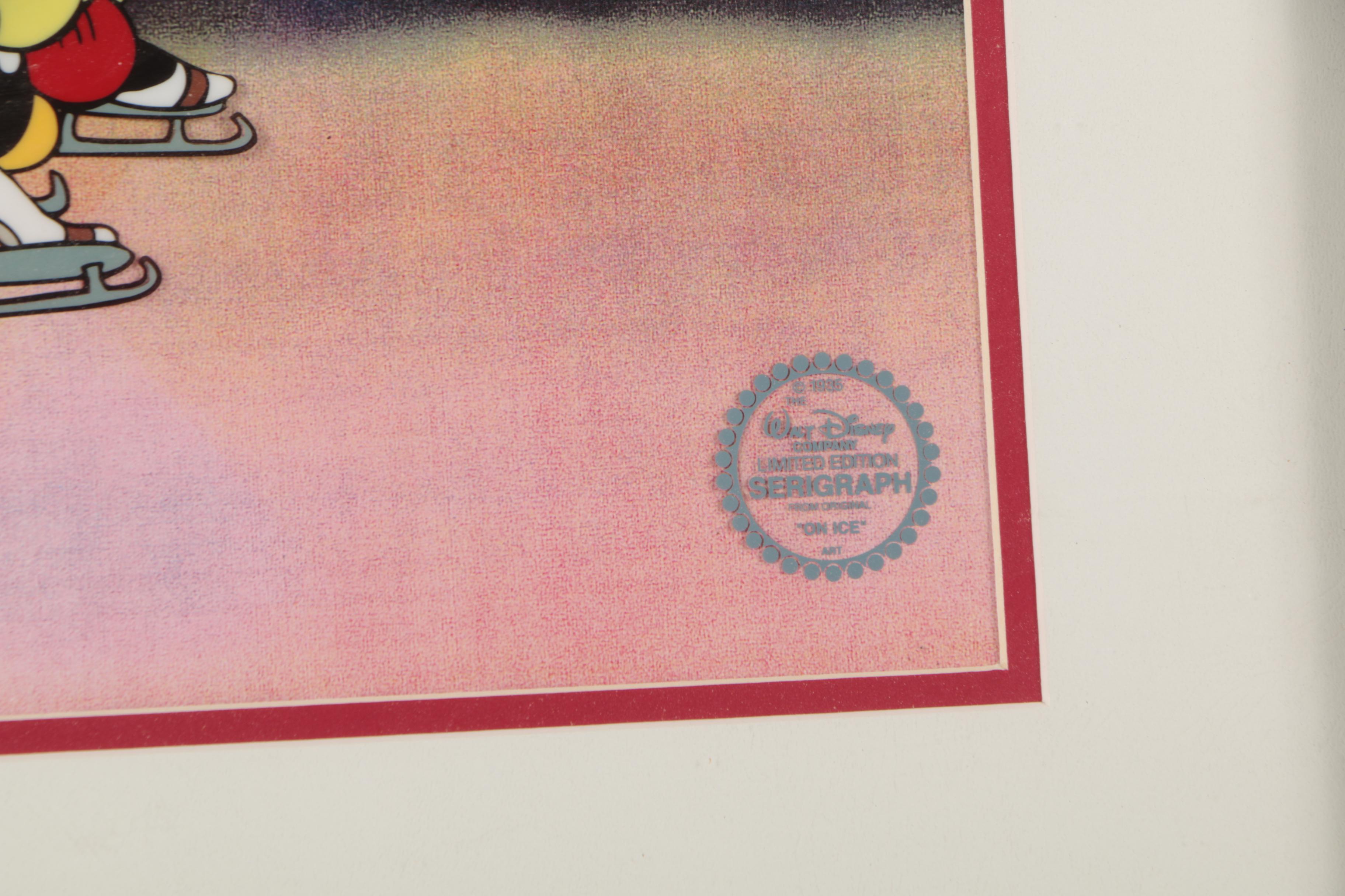 Walt Disney Sericel on Acetate "Mickey and Minnie on Ice"