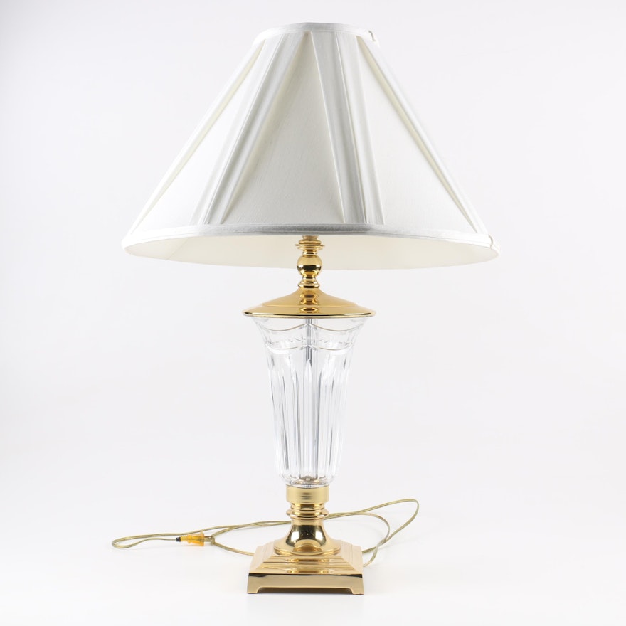 Waterford Crystal and Brass Urn Form Table Lamp