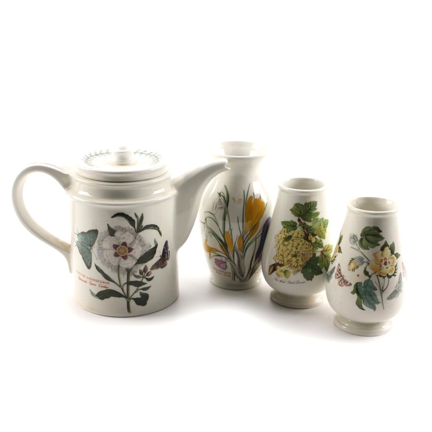 Portmeirion "Botanic Garden" Teapot and Vases