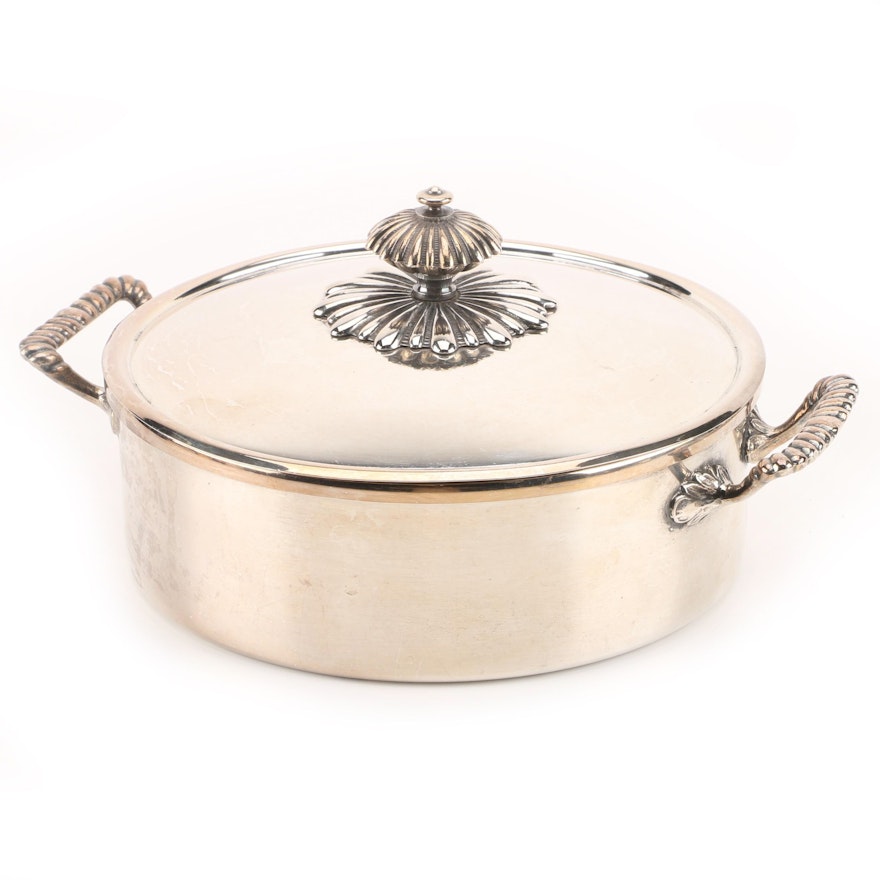 Silver Plate Lidded Serving Dish