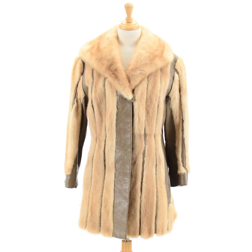 Vintage Mink Fur and Leather Coat