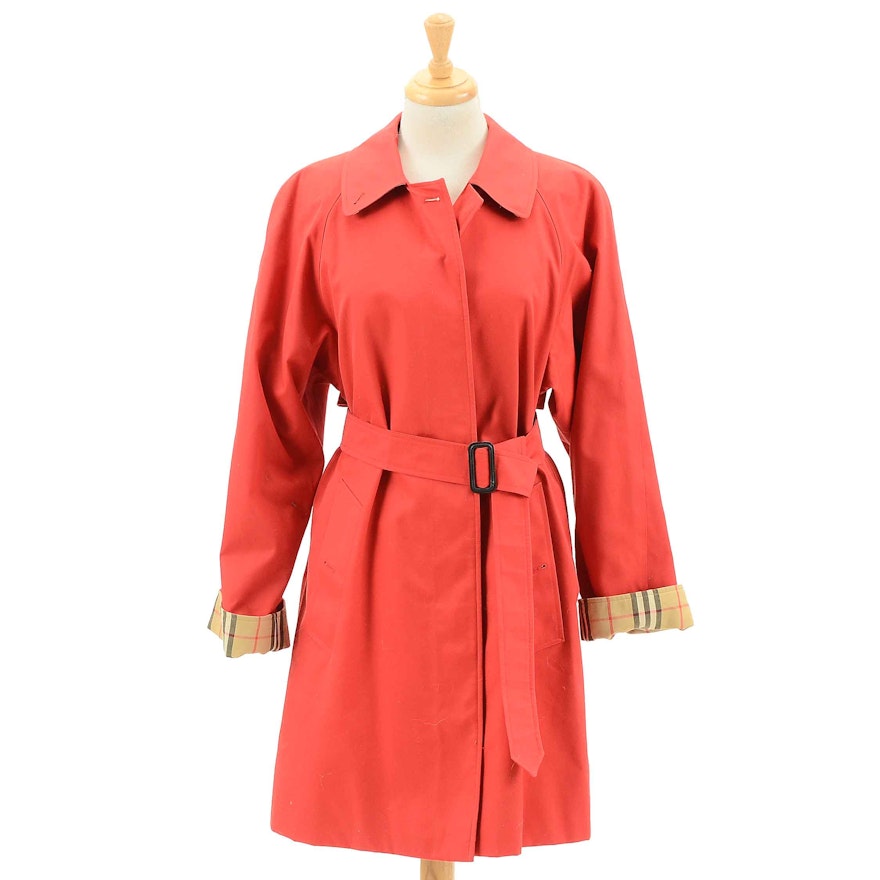 Women's Red Burberry Trench Coat