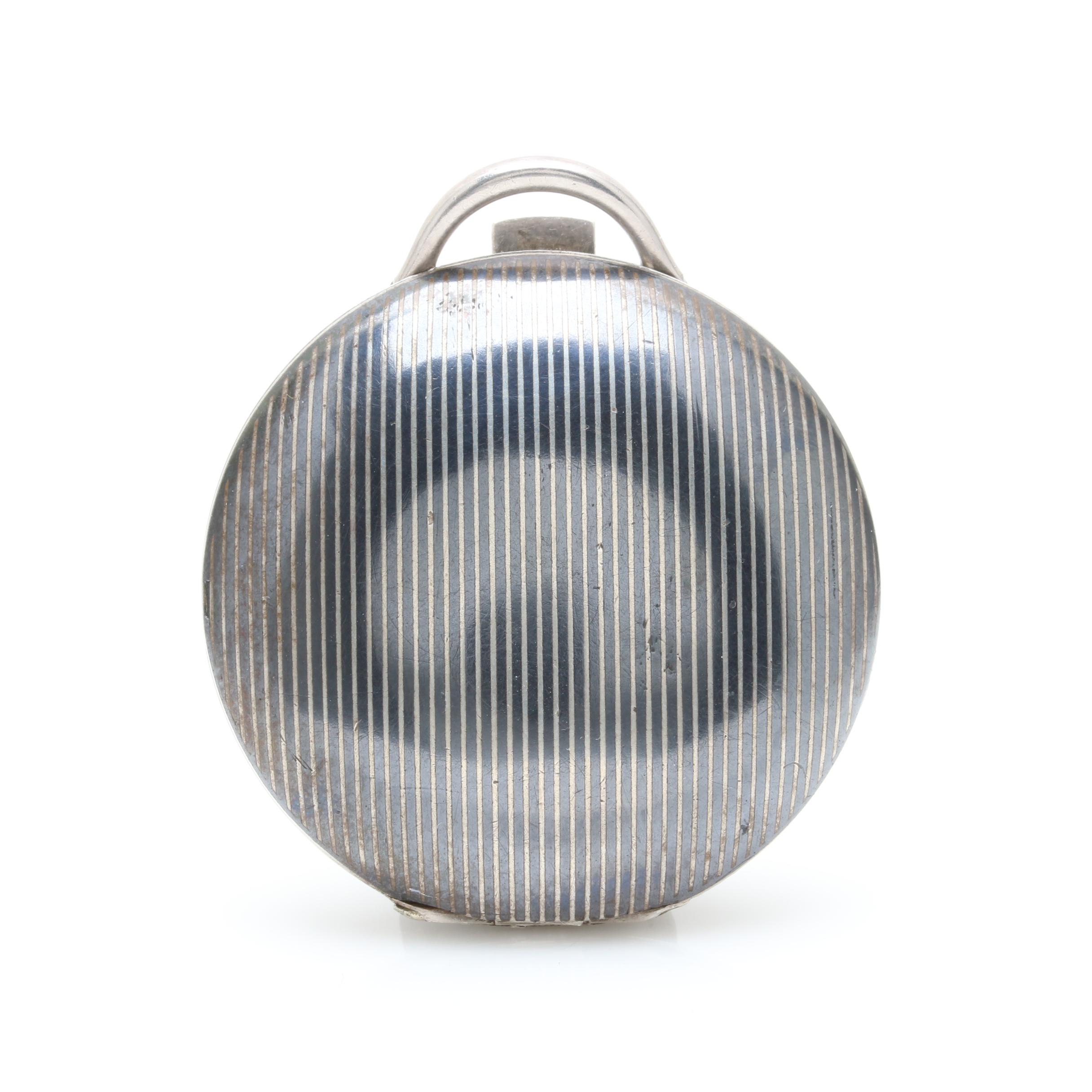 Vintage Bedford Sterling Silver Niello Pocket Watch