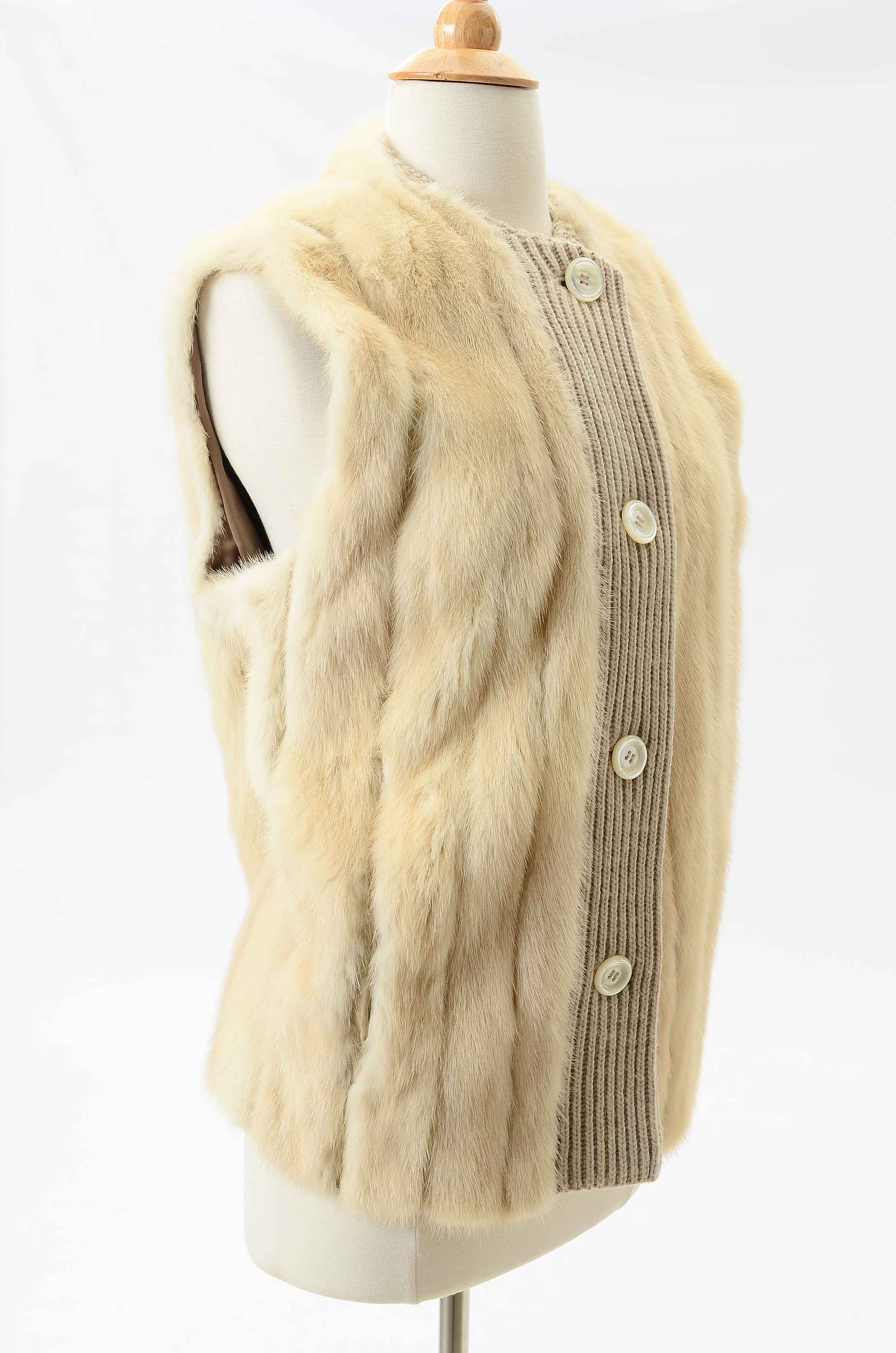 Vintage Brown and Blonde Mink Fur Vests