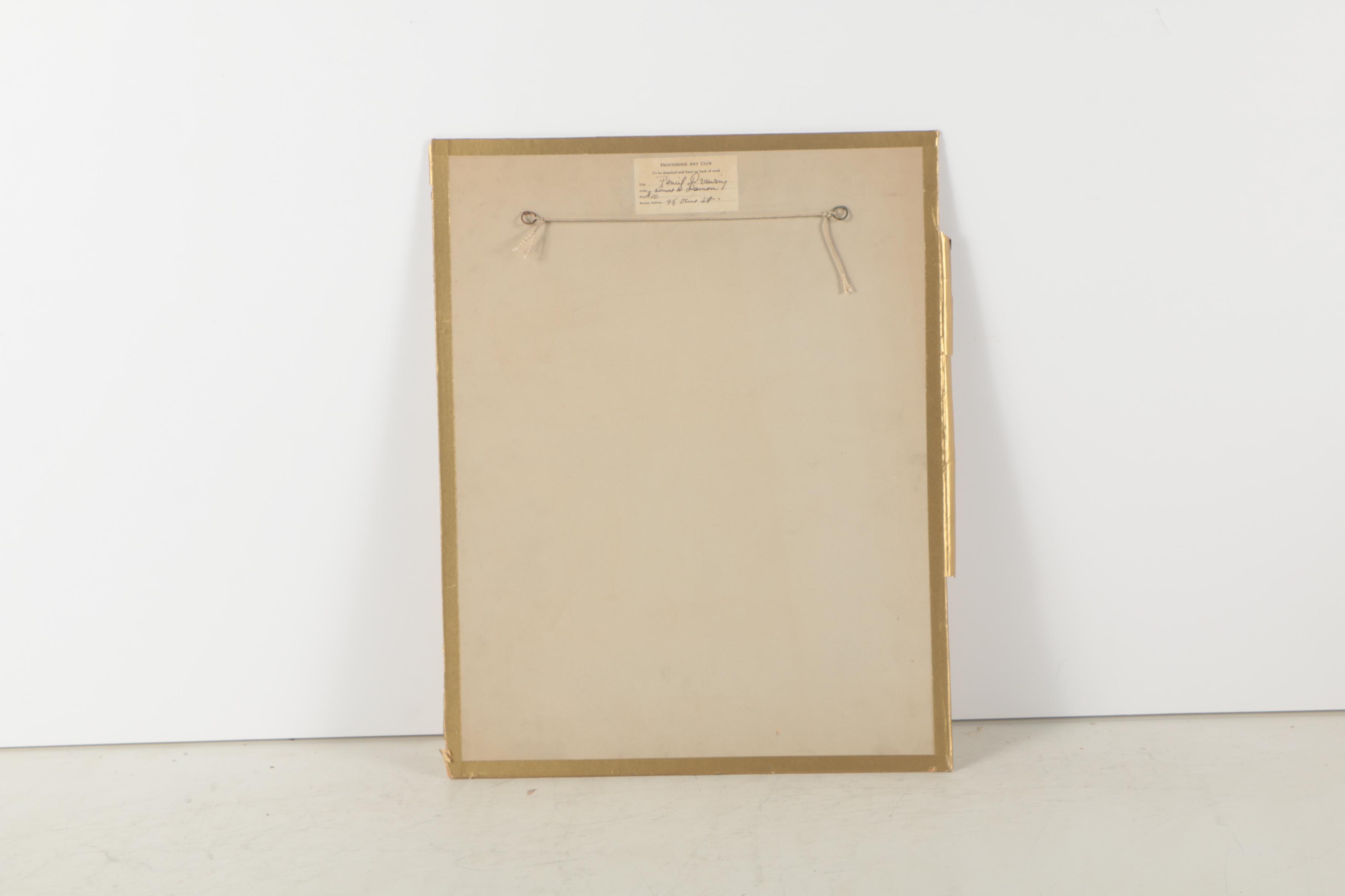 Louise Wheelwright Damon Mid Century Drawing of Female Figure "Pencil Drawing"