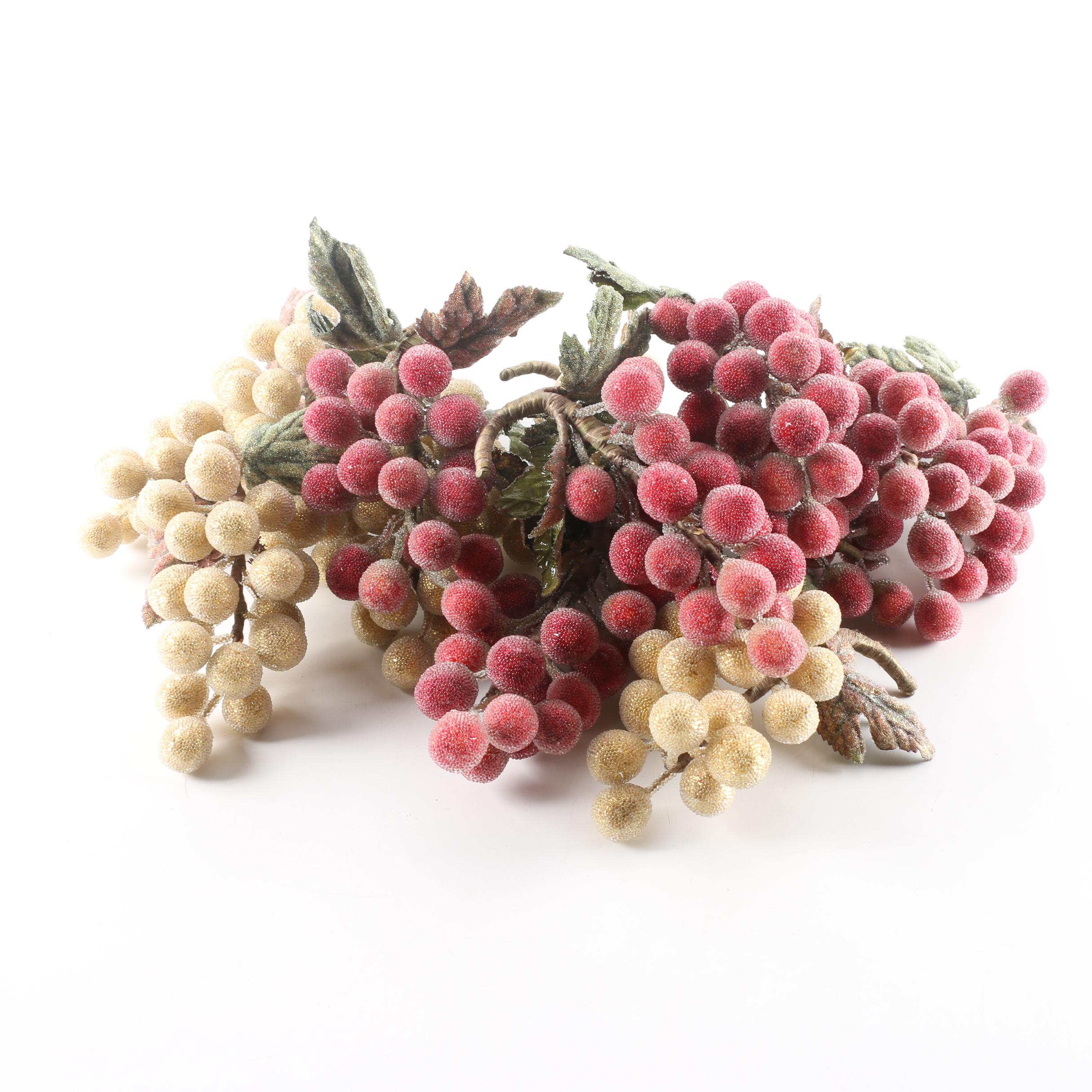 Faux Sugar Bead Grape Clusters