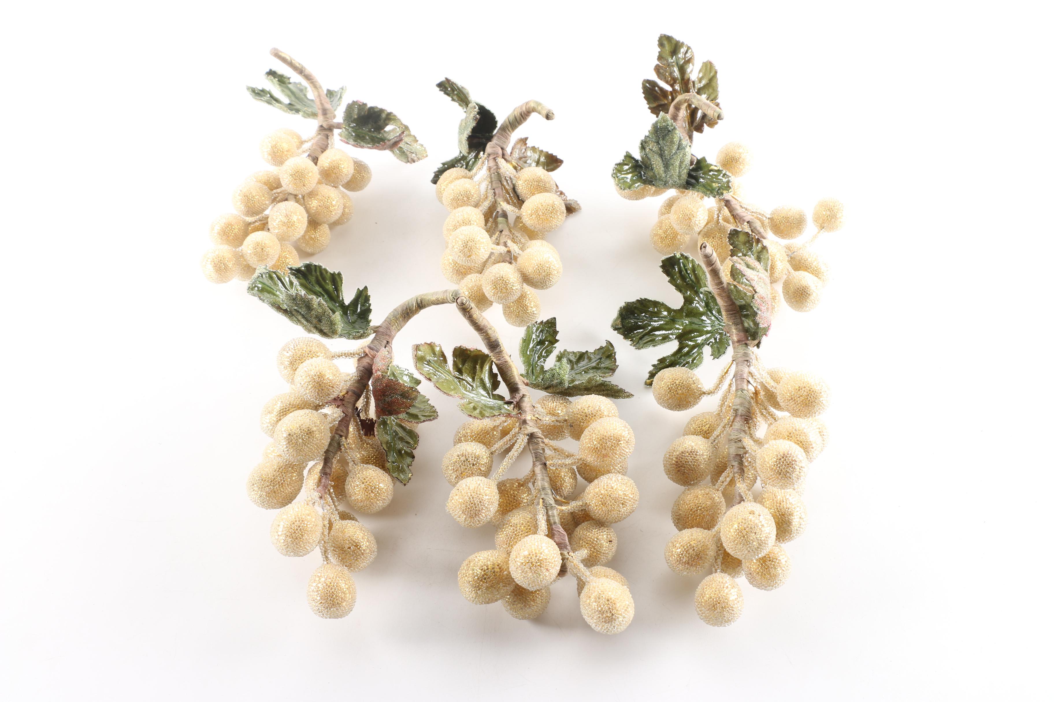 Faux Sugar Bead Grape Clusters