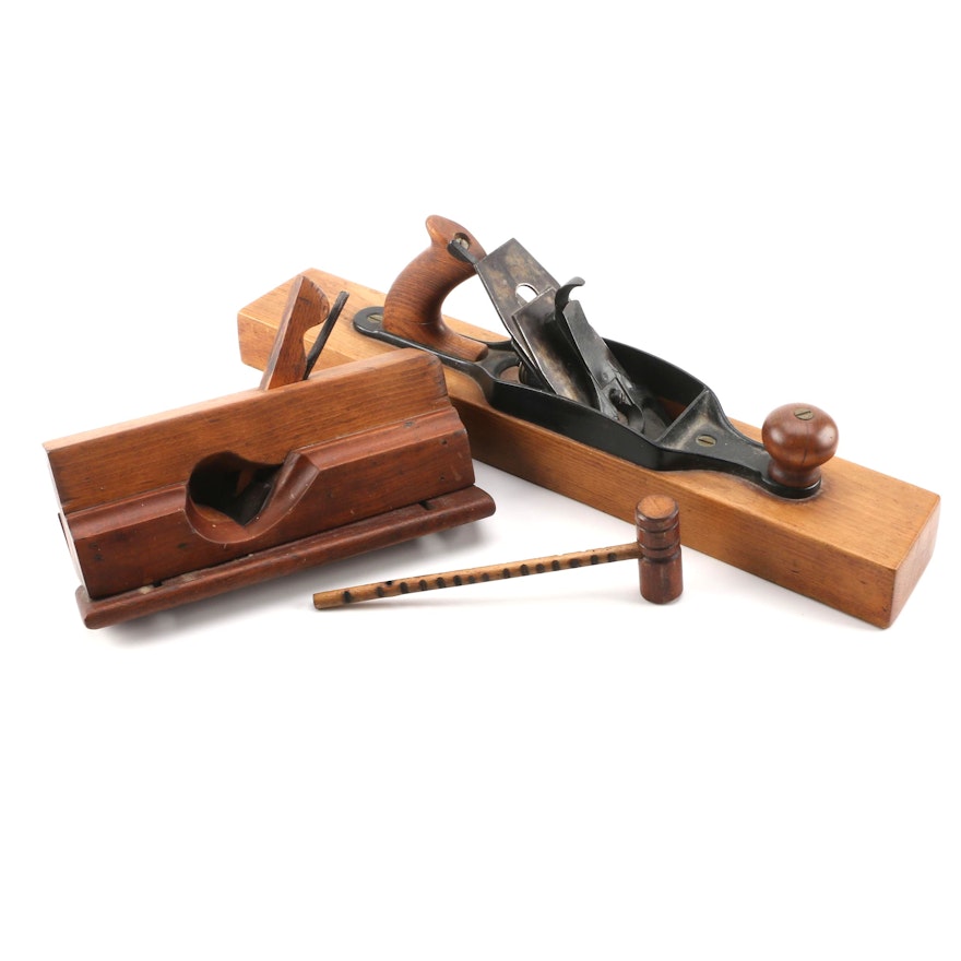 Transitional Fore Plane, Fillister/Rabbet Plane, Box Level and Small Mallet