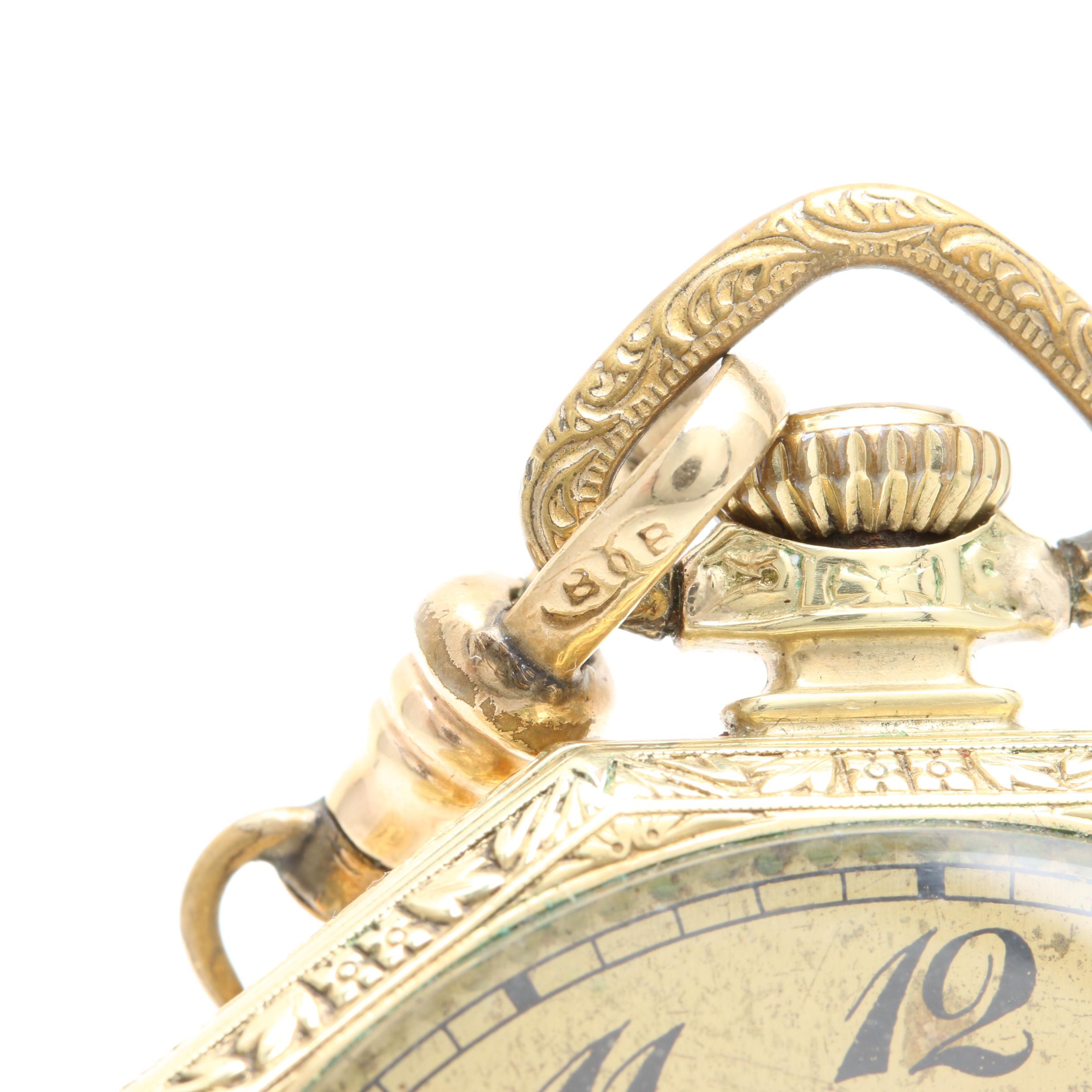 Hamilton 14K Gold Filled Open Face Pocket Watch