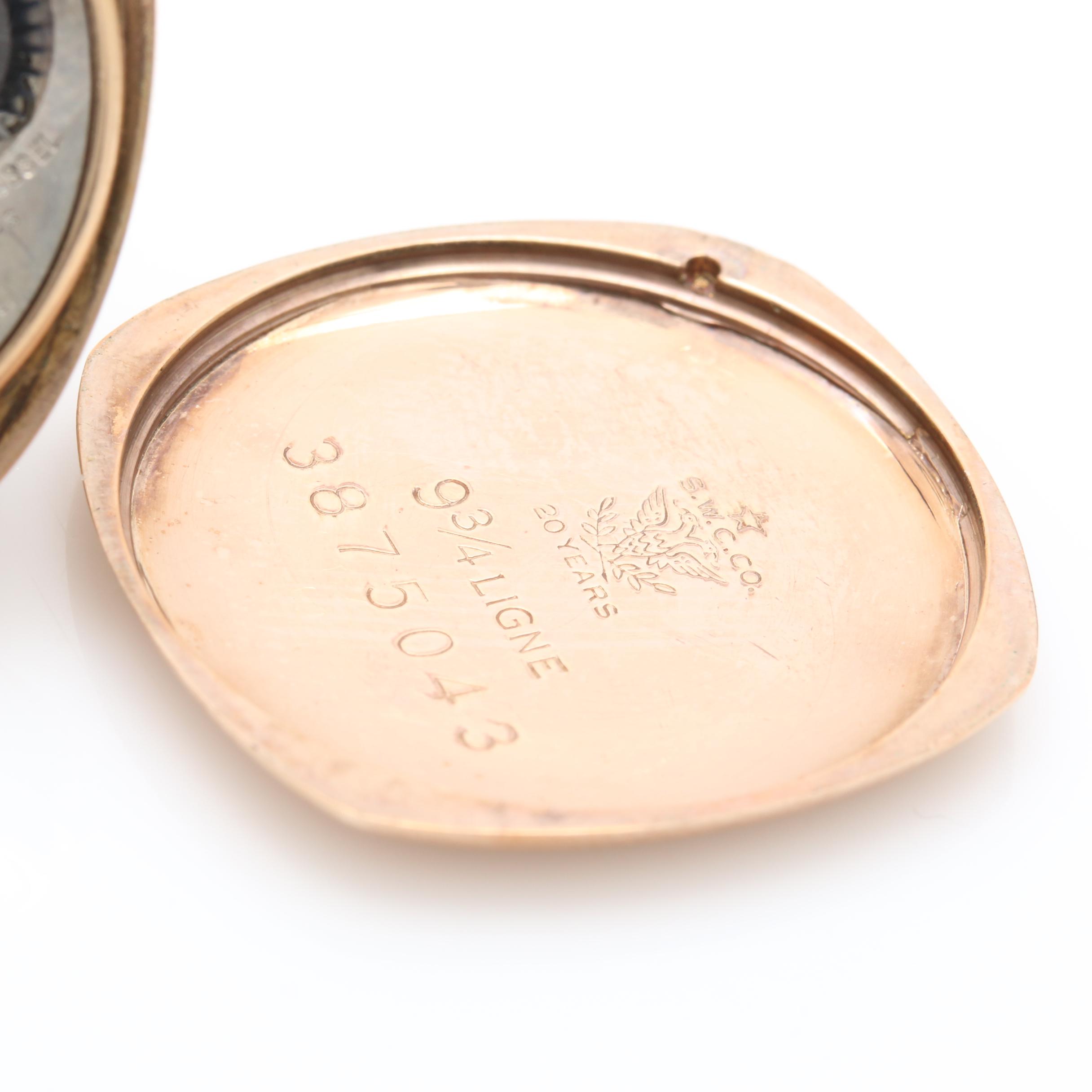 Vintage H & E Rossel Pendant Open Face Pocket Watch