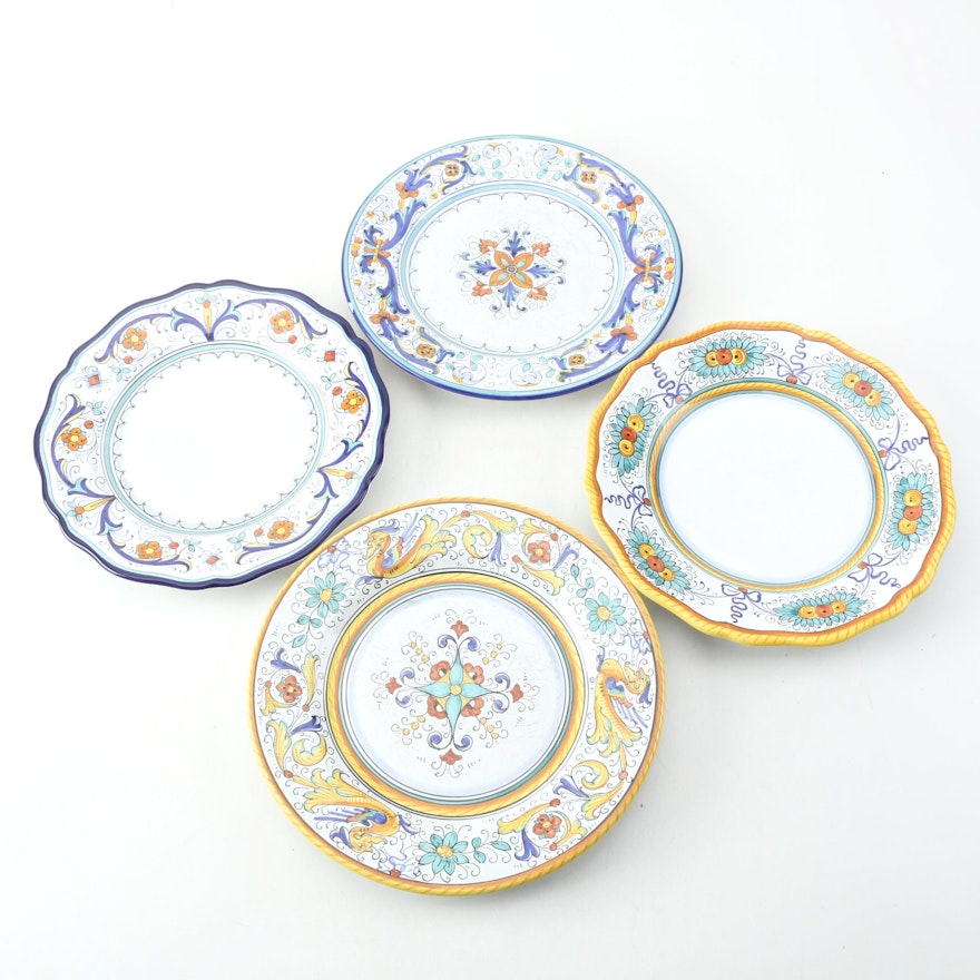 Nova Deruta Italian Hand Painted Earthenware Plates