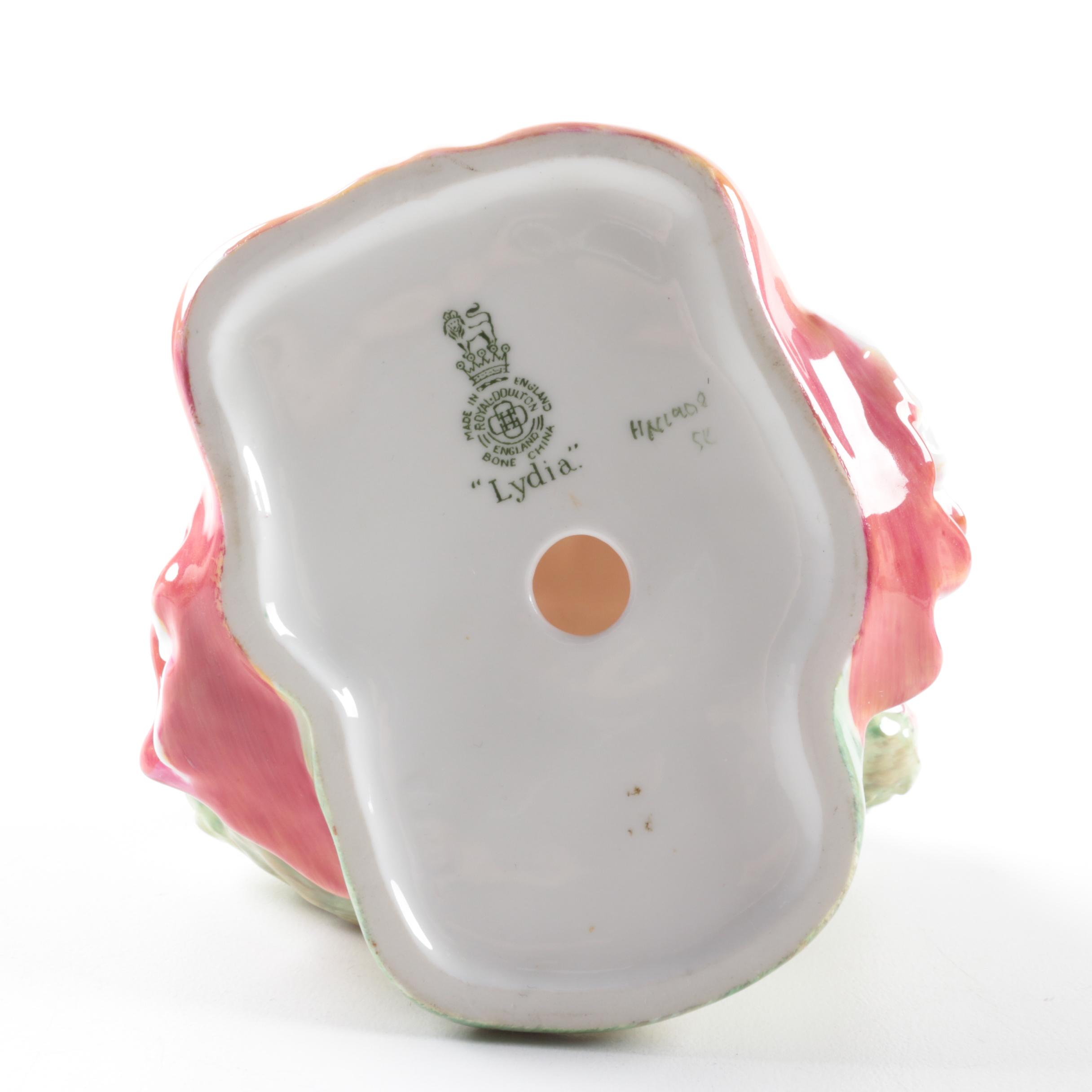 Royal Doulton Figurines Including "Paisley Shawl" and "Lydia"