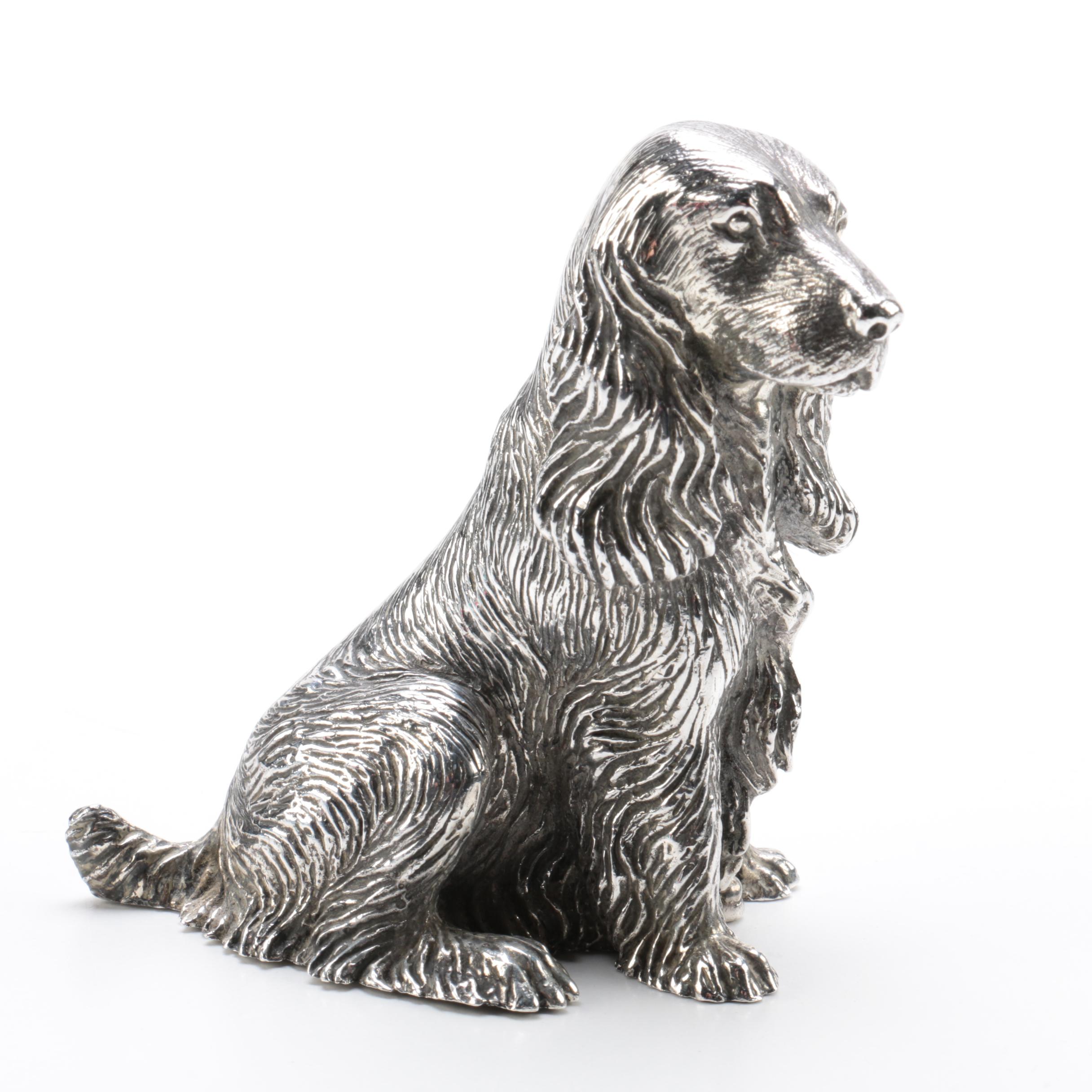 Italian Sterling Silver Dog Figurines Including Sorini Pietro & Casi Ilario