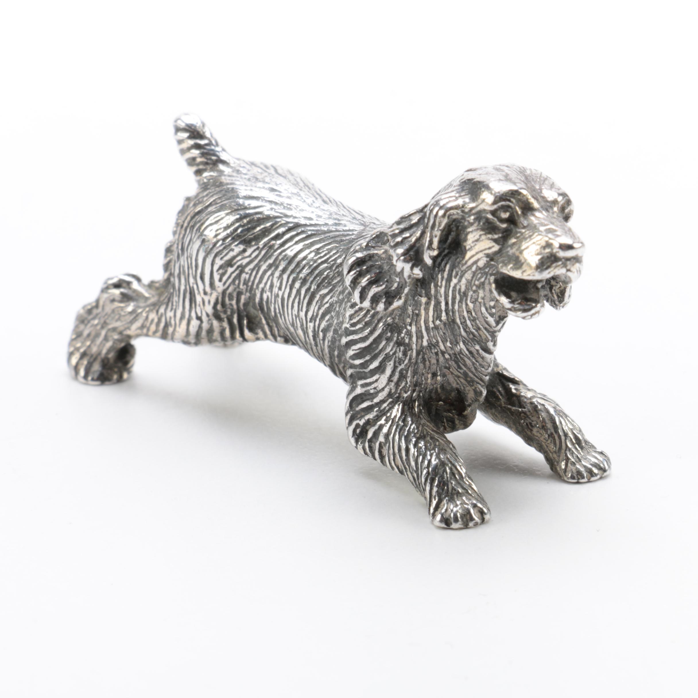 Italian Sterling Silver Dog Figurines Including Sorini Pietro & Casi Ilario