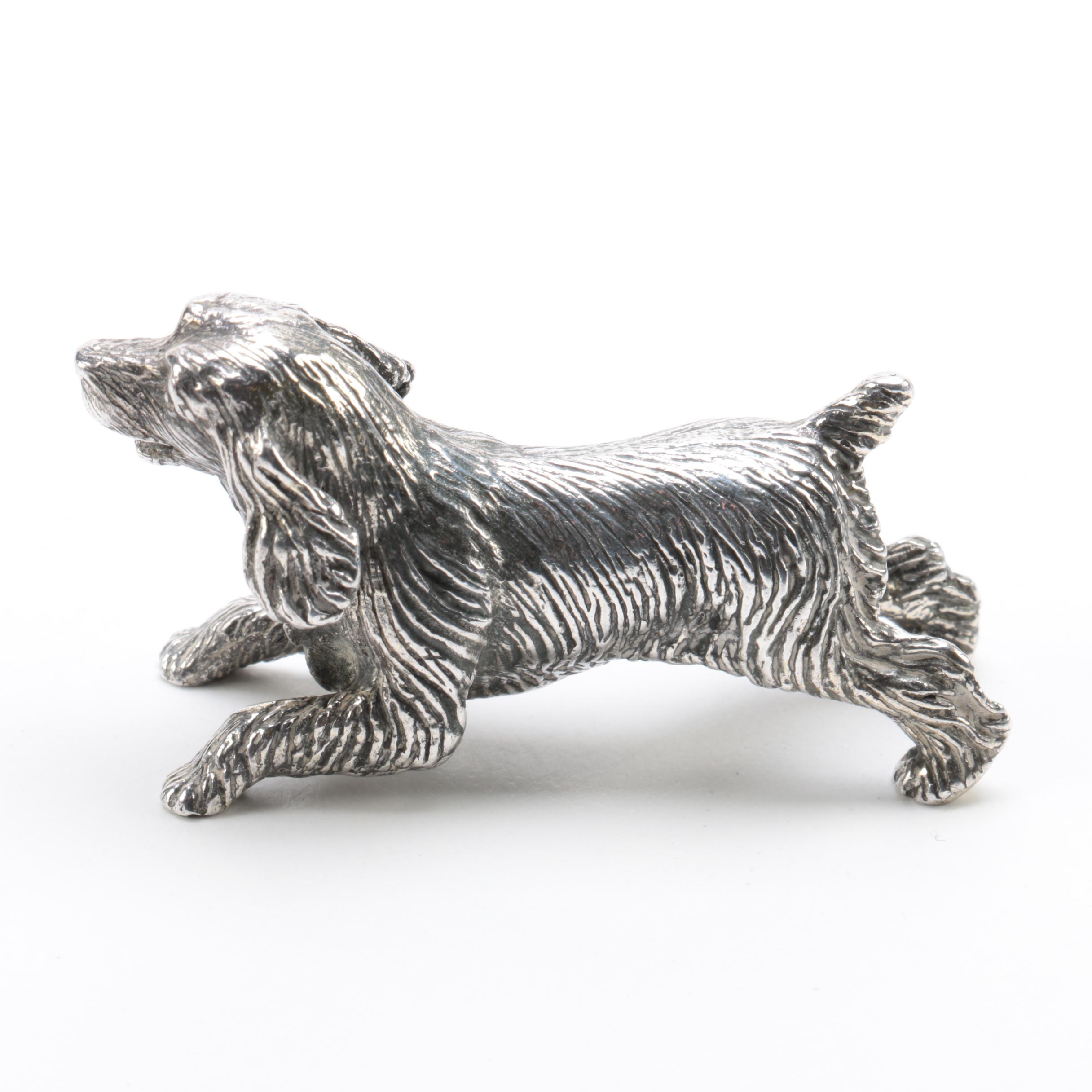 Italian Sterling Silver Dog Figurines Including Sorini Pietro & Casi Ilario