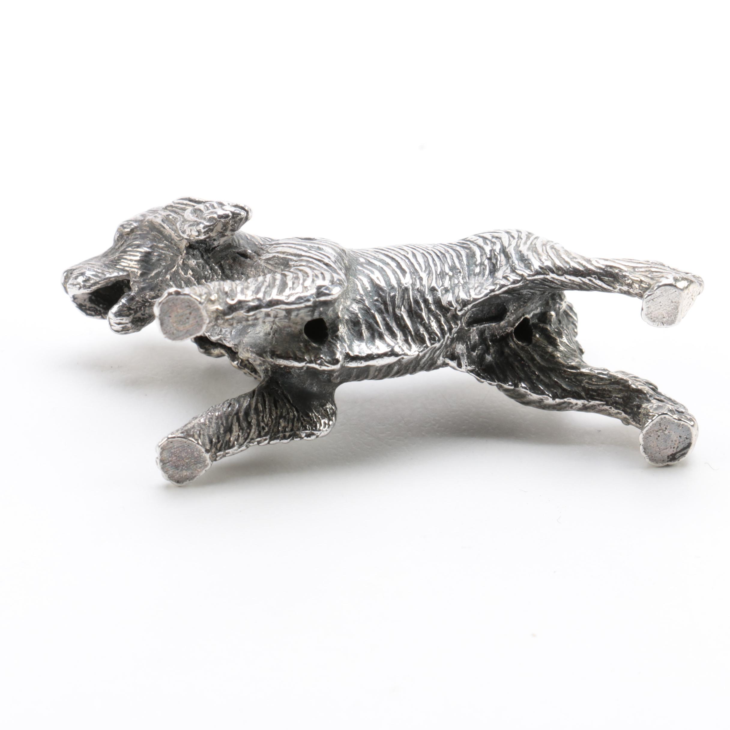 Italian Sterling Silver Dog Figurines Including Sorini Pietro & Casi Ilario