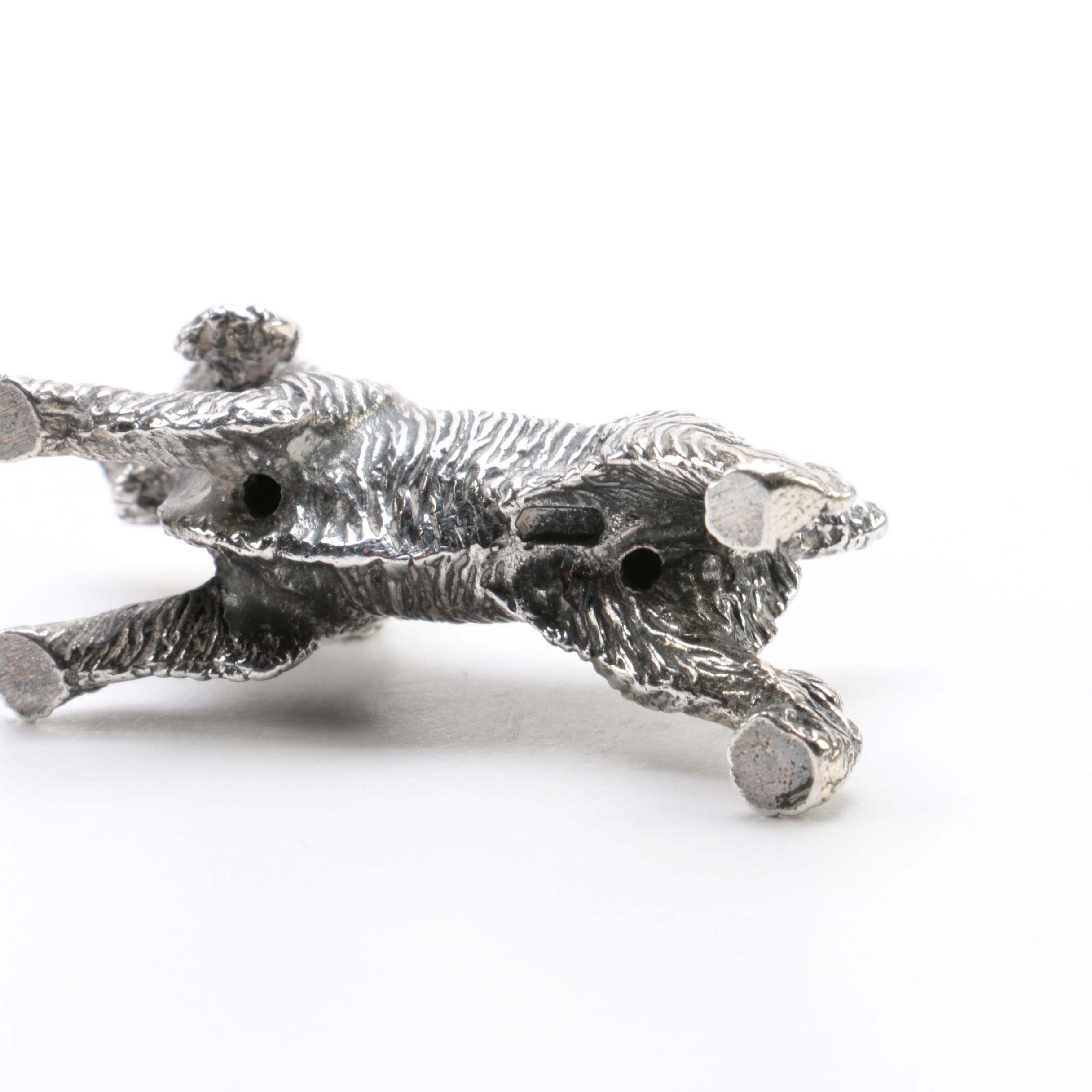 Italian Sterling Silver Dog Figurines Including Sorini Pietro & Casi Ilario